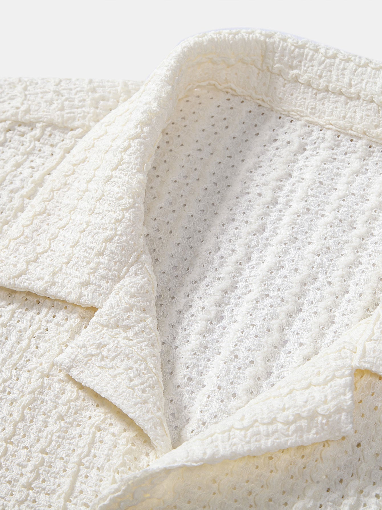 Texture Jacquard Cuban Shirt & Straight Leg Linen Pants