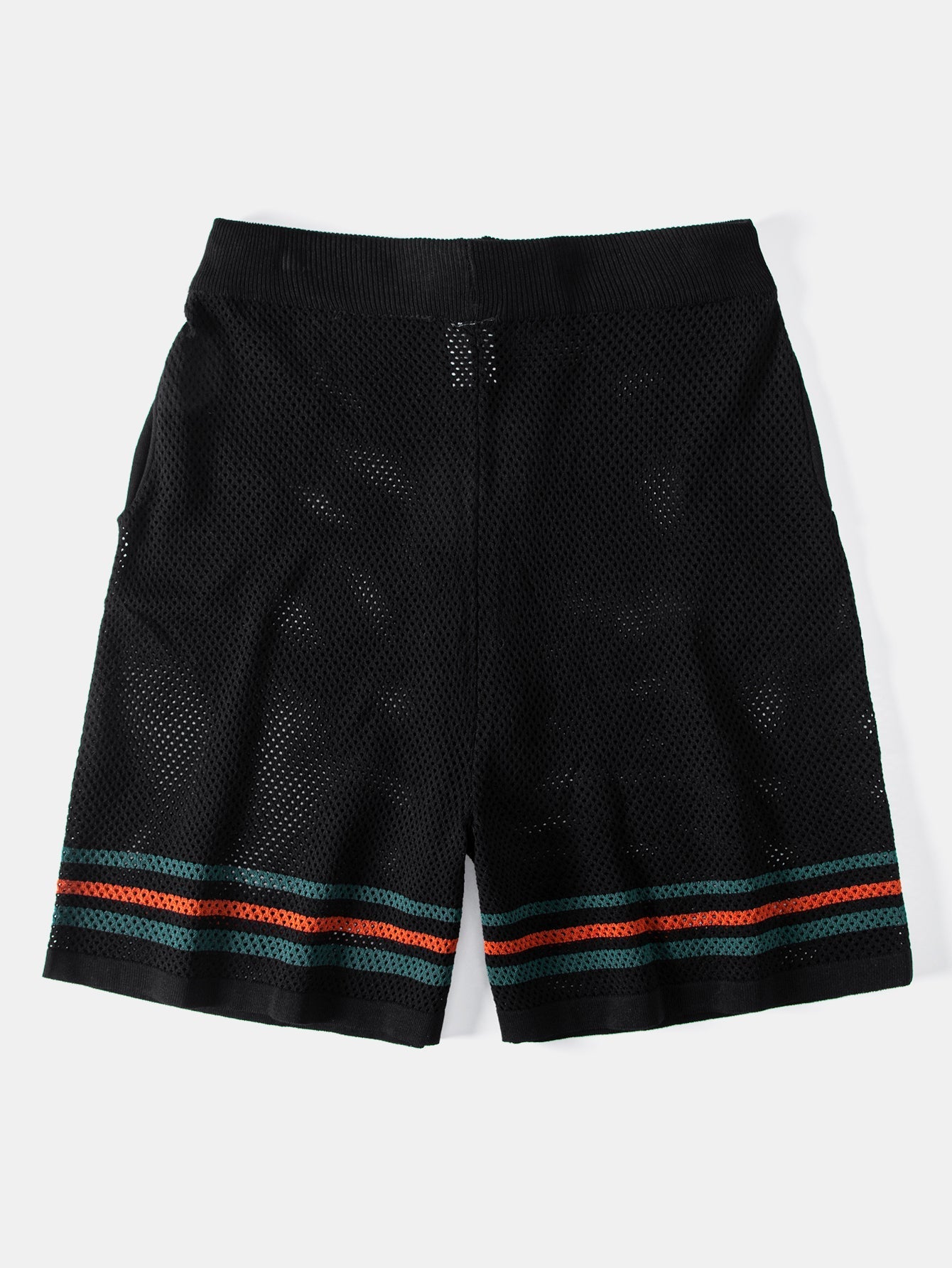 Stripe Button Up Open Kint Shirt & Drawstring Shorts