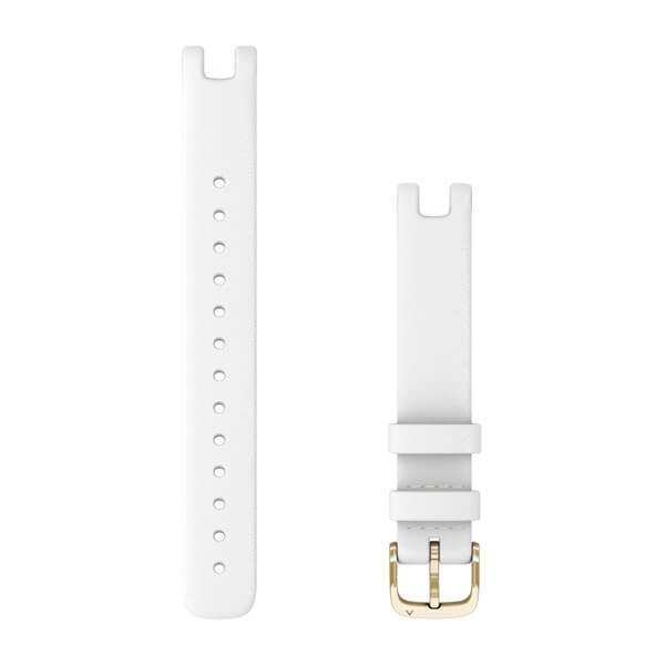 Garmin Lily 14mmStrap, White Italian Leather and Light Gold Mounting Parts