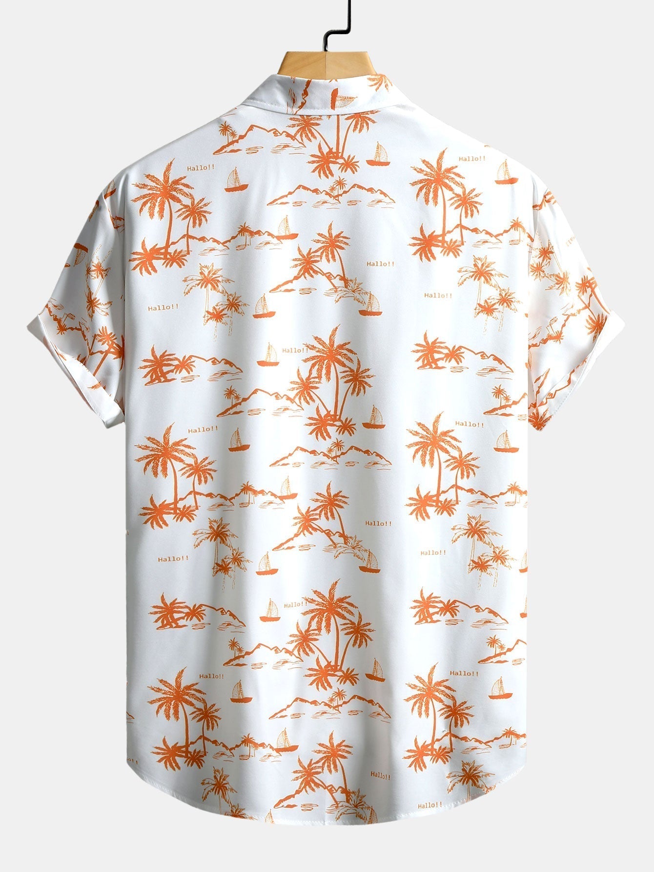 Palm Tree Print Button Up Shirt & Swim Shorts