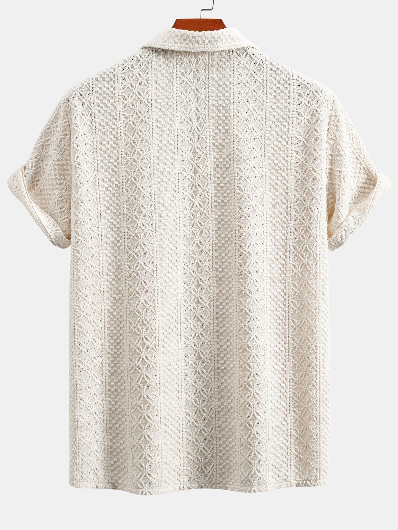 Floral Checkerboard Jacquard Cuban Shirt & Straight Leg Linen Pants