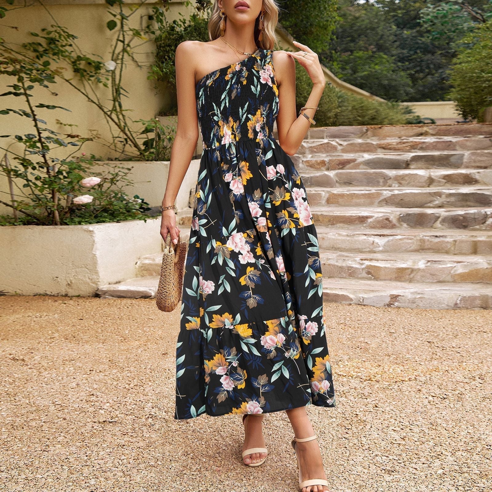 A-line Floral Dress