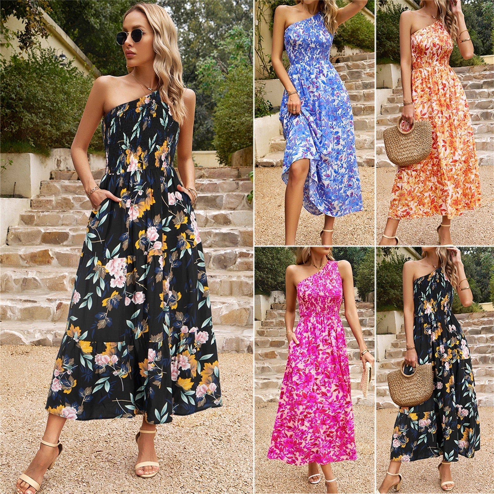 A-line Floral Dress