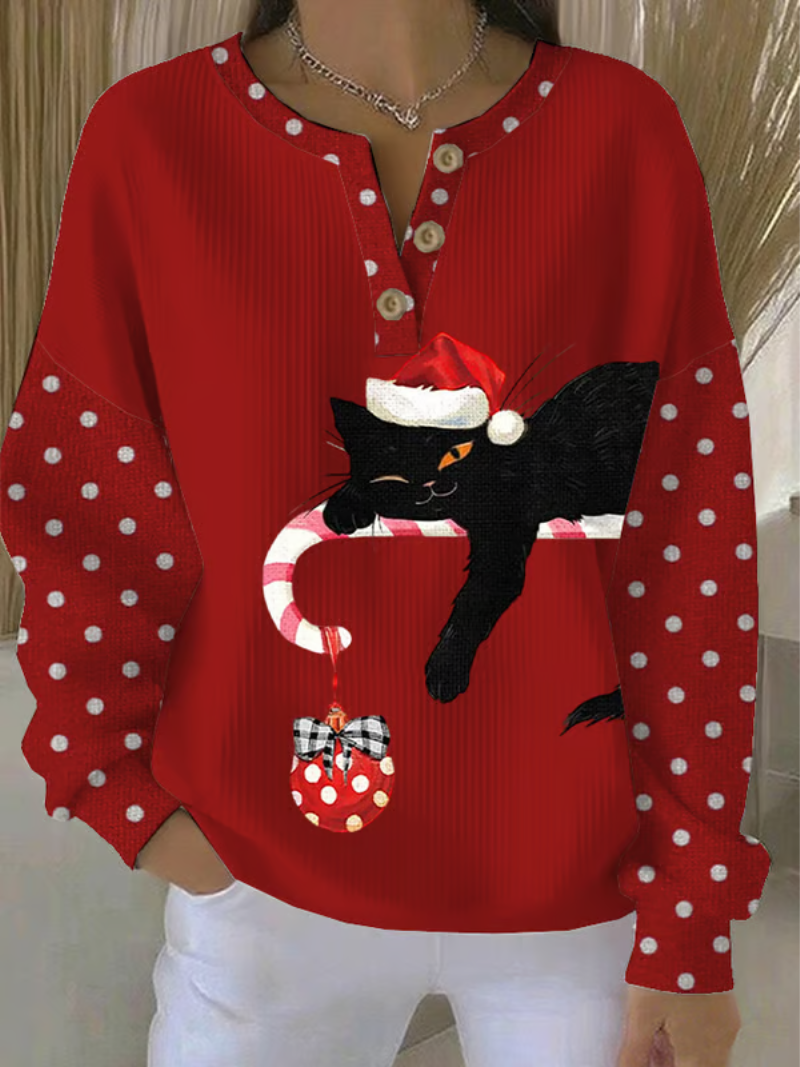 Françoise™ | Pull de Noël avec chat