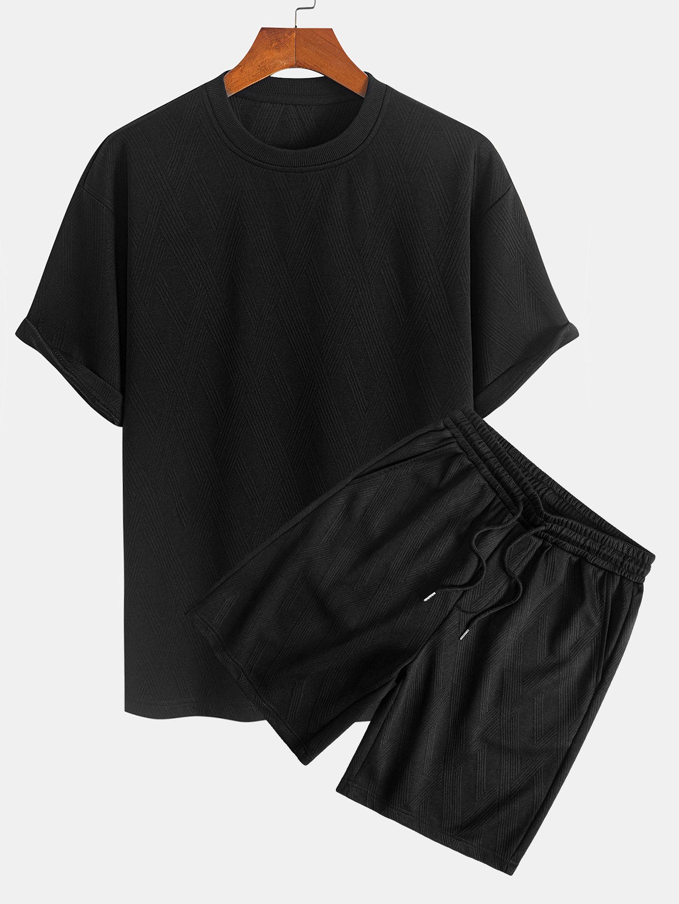 Relax Fit Diamond Jacquard T-Shirt & Diamond Jacquard Shorts