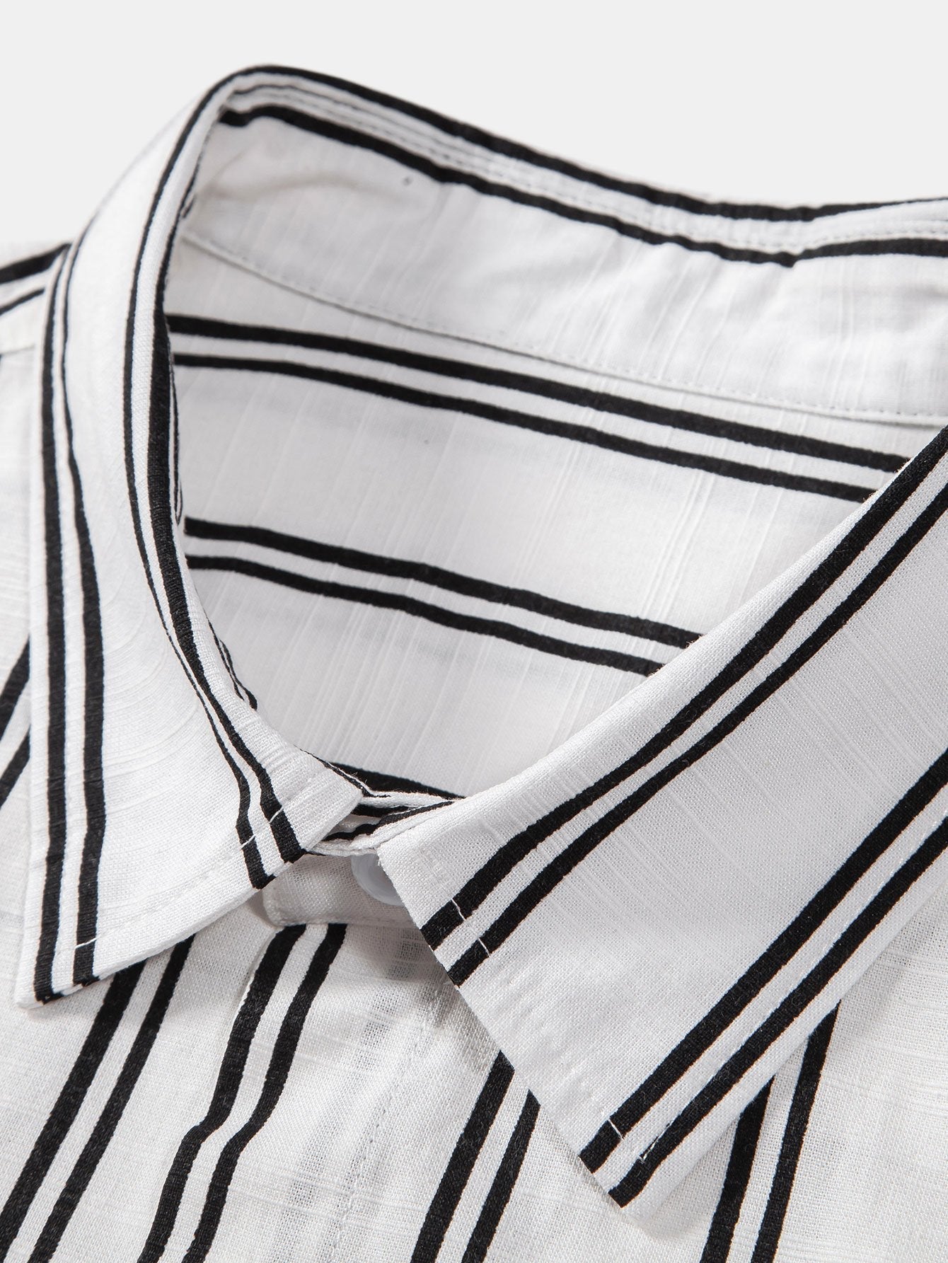 Linen Look Striped Button Up Shirt & Straight Leg Linen Pants