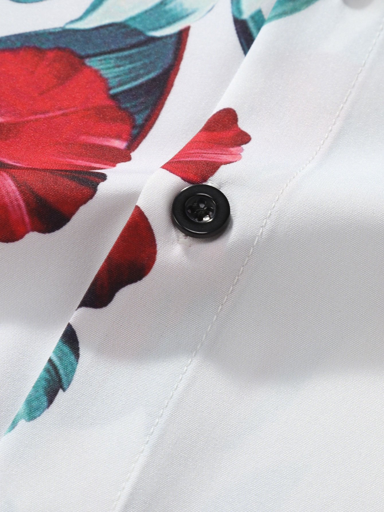 Tropical Floral Print Button Up Shirt & Swim Shorts