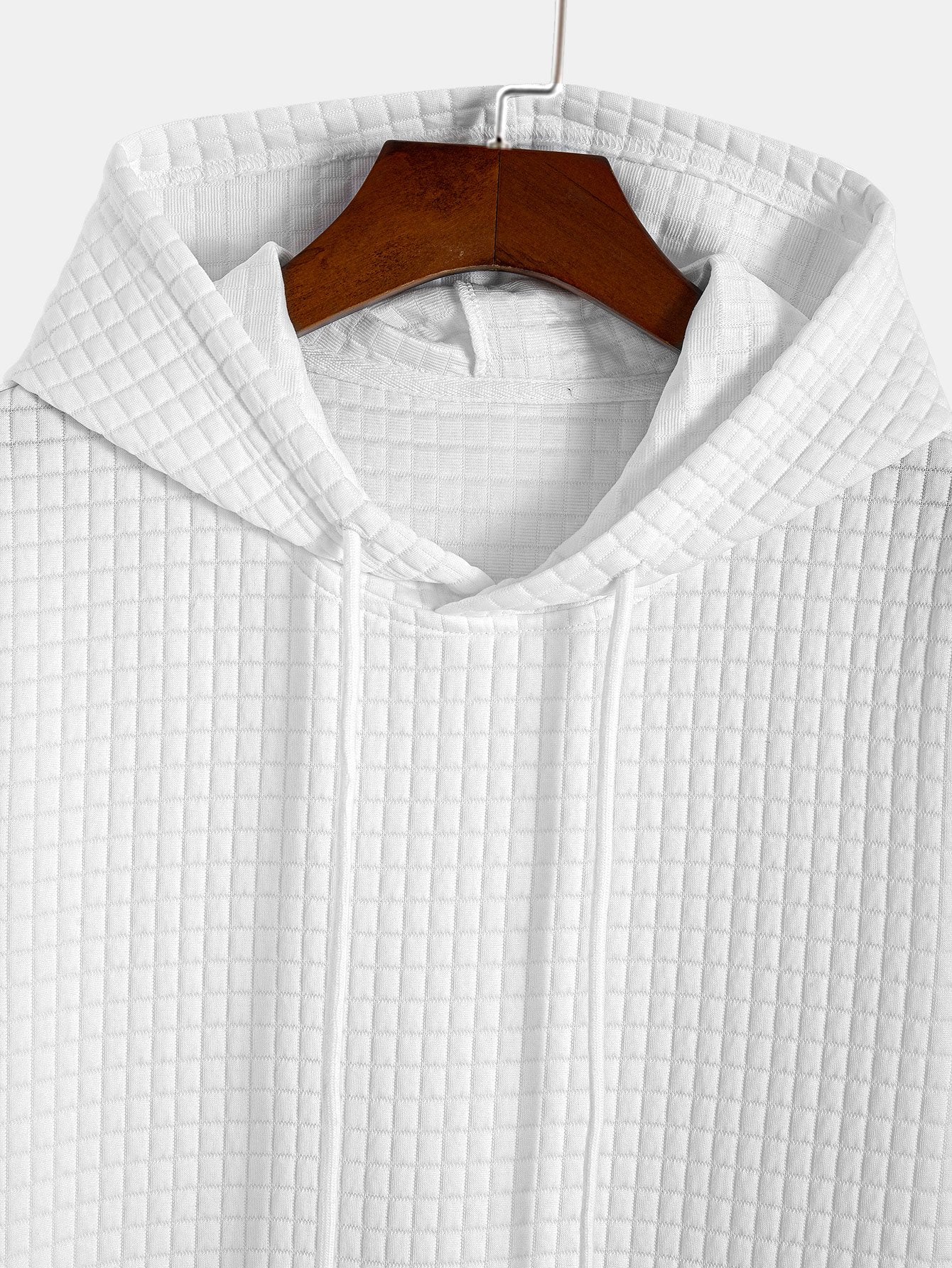 Short Sleeve Waffle Hoodie & Waffle Drawstring Shorts