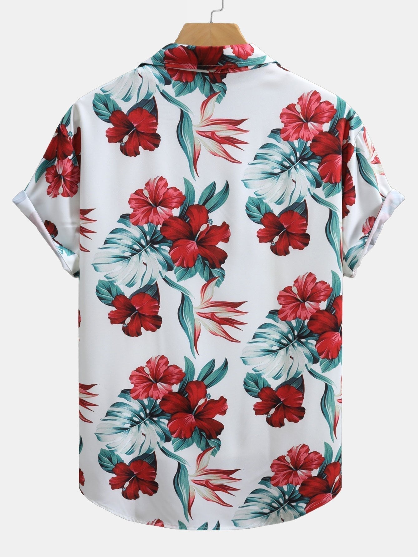 Tropical Floral Print Button Up Shirt & Swim Shorts