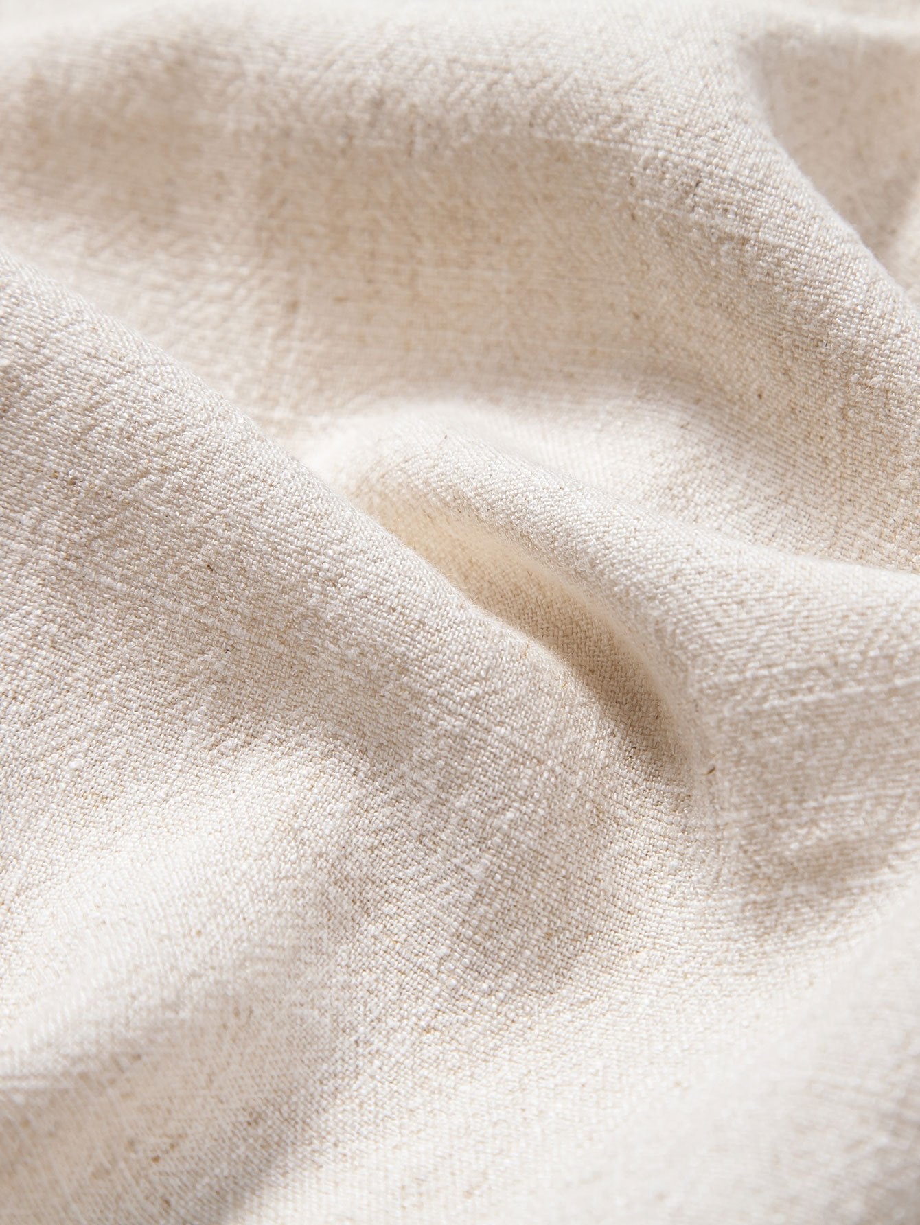 Short Sleeve V Neck Linen Rayon Blend Shirt & Wrinkle Textured Straight Leg Pants