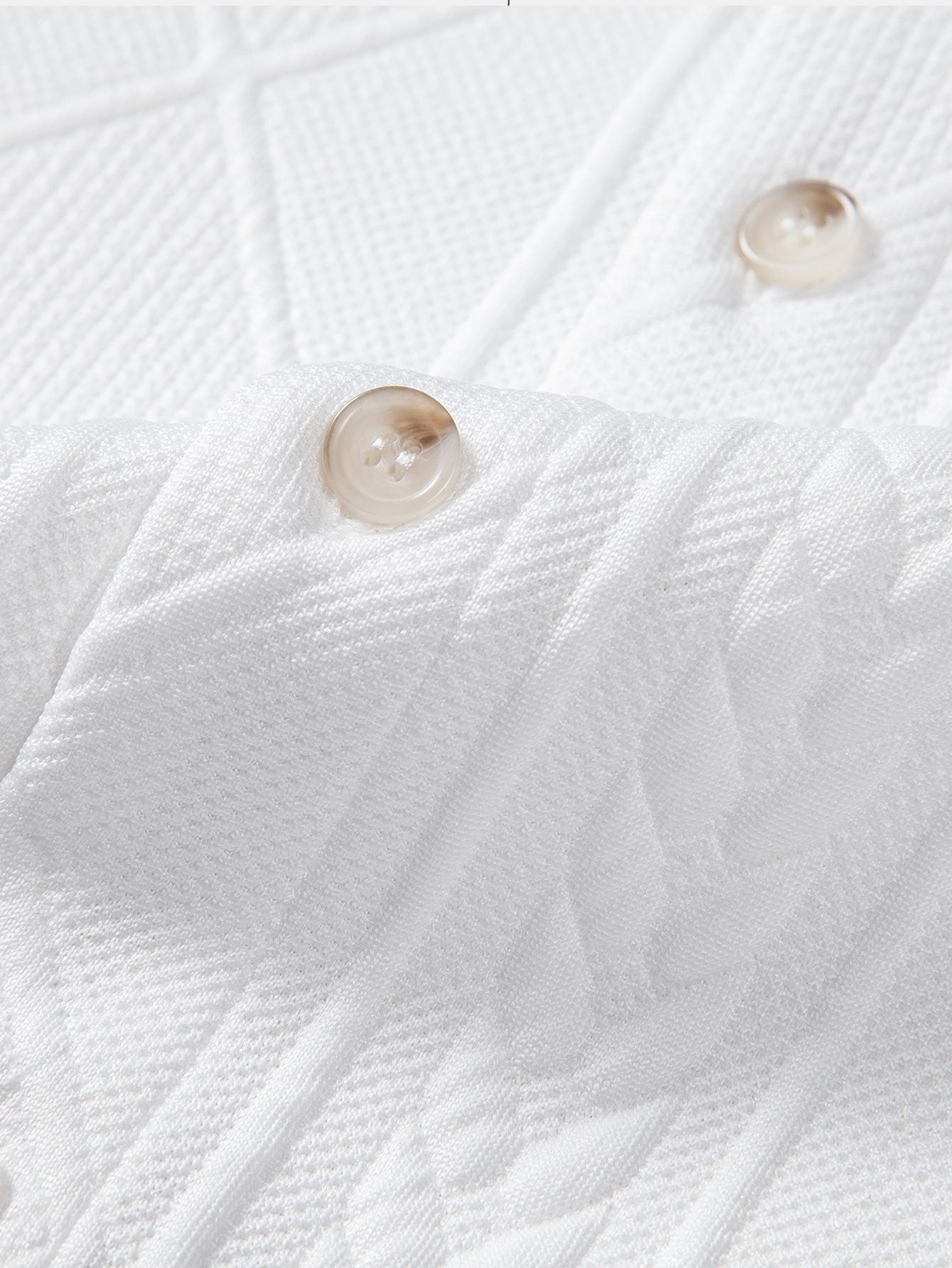 Geometric Jacquard Button Up Shirt & Shorts