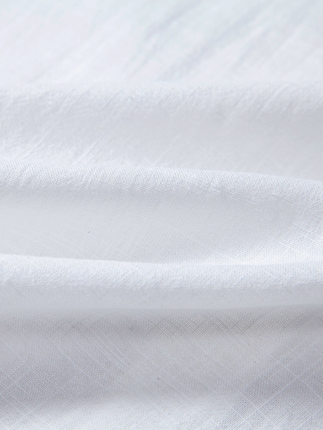 Linen Look Cotton Stand Collar Shirt & Straight Leg Linen Cotton Blend Pants