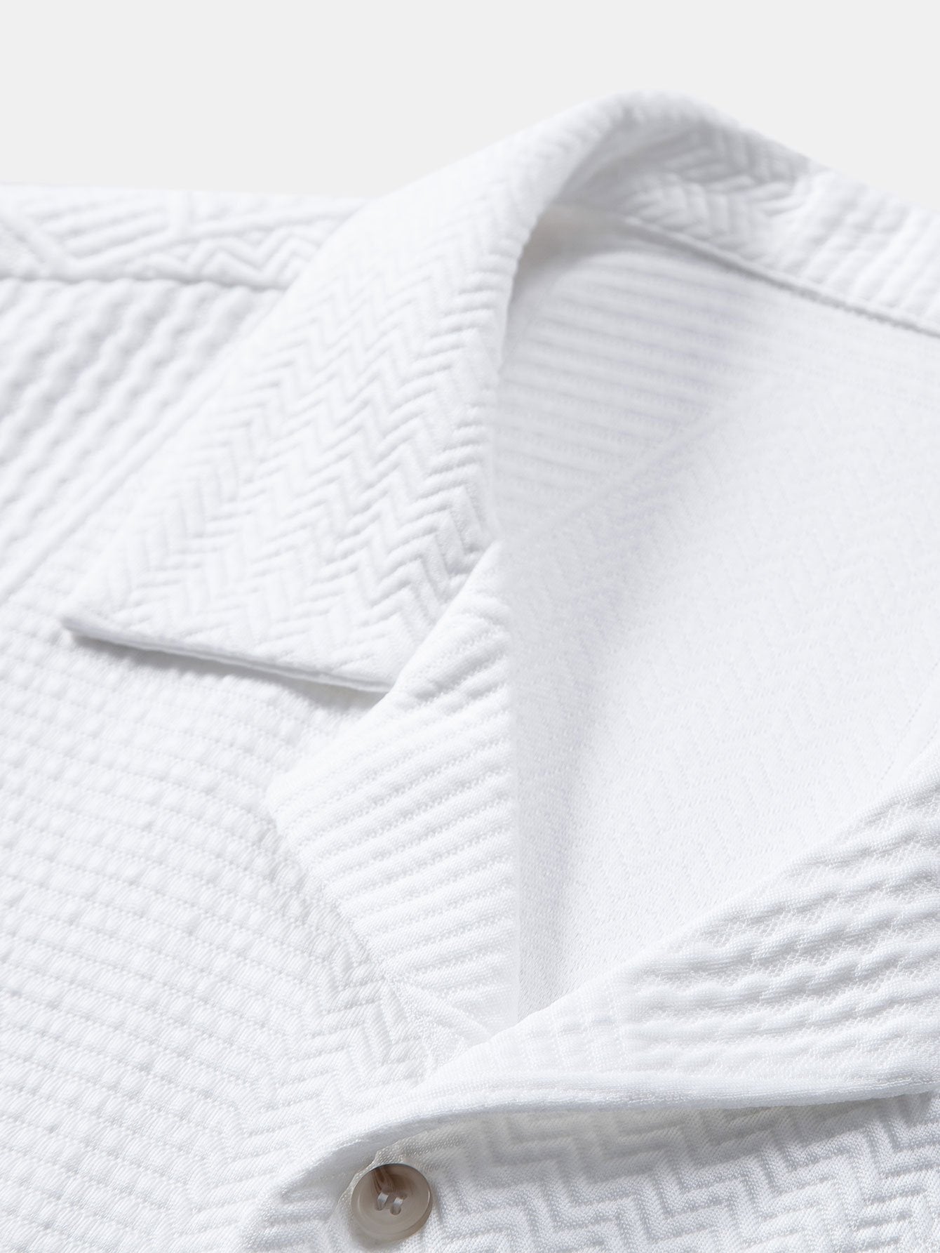 Short Sleeve Geometry Textured Cuban Shirt & Shorts