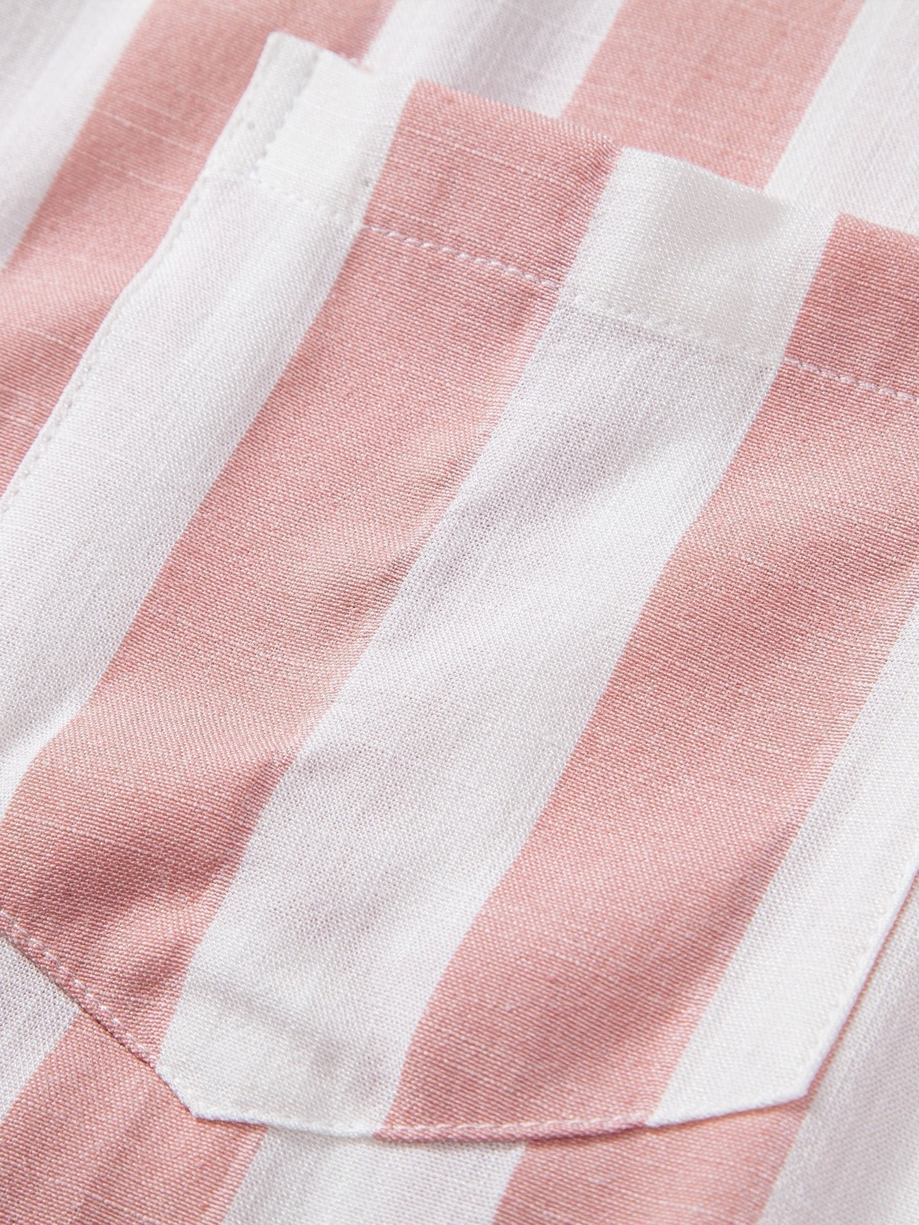 Striped Cuban Collar Shirt & Straight Leg Linen Pants