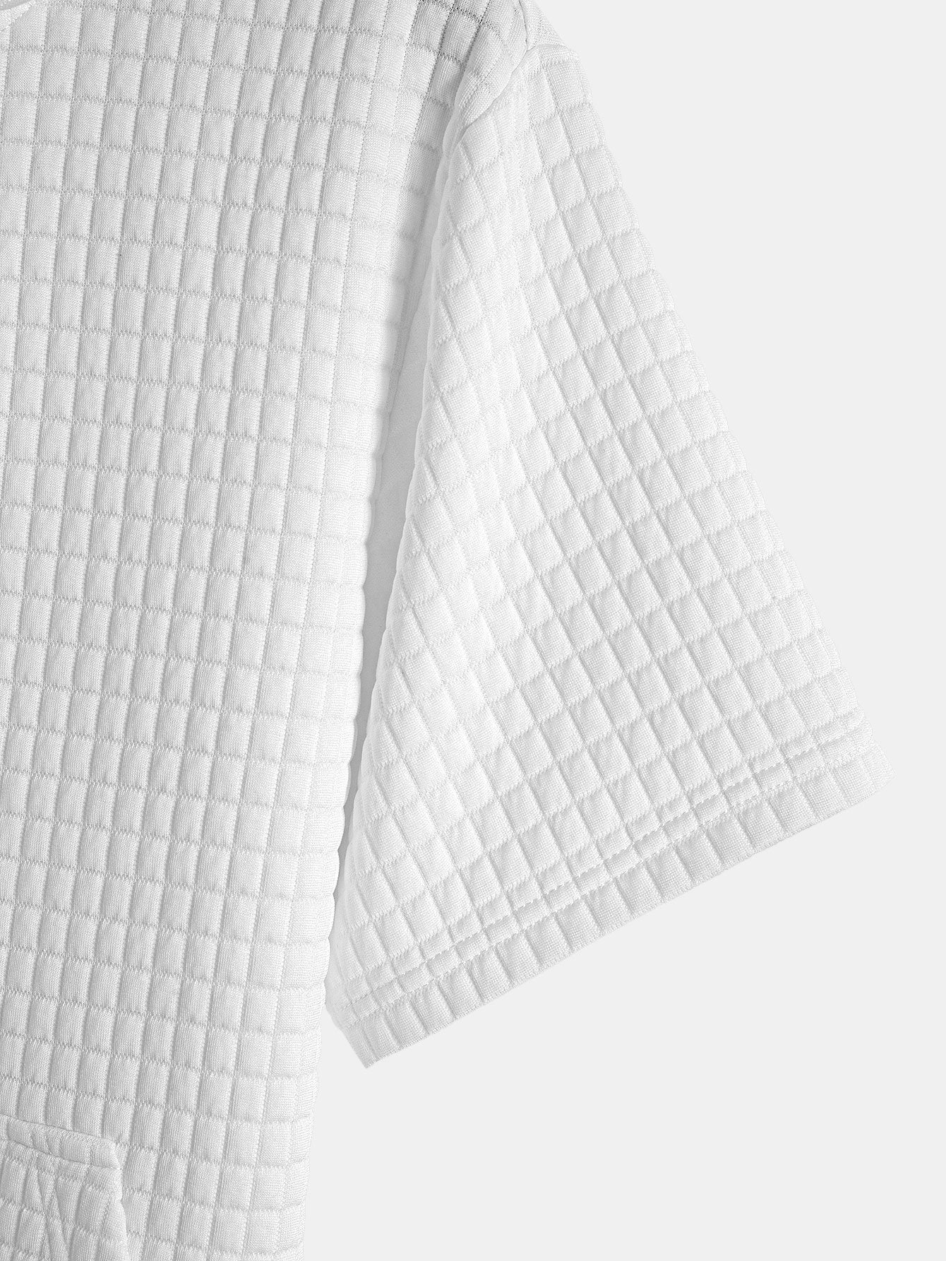 Short Sleeve Waffle Hoodie & Waffle Drawstring Shorts