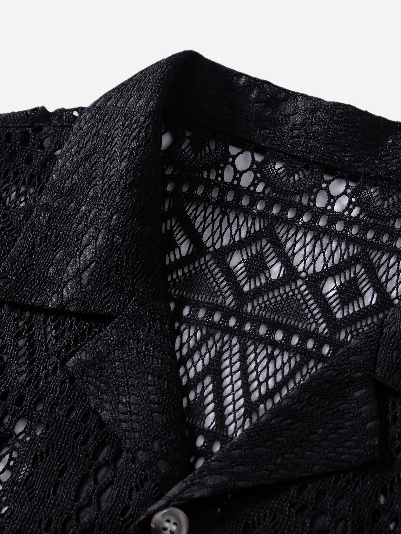 Short Sleeve Geometry Textured Cuban Shirt & Linen Cotton Blend Cropped Pants