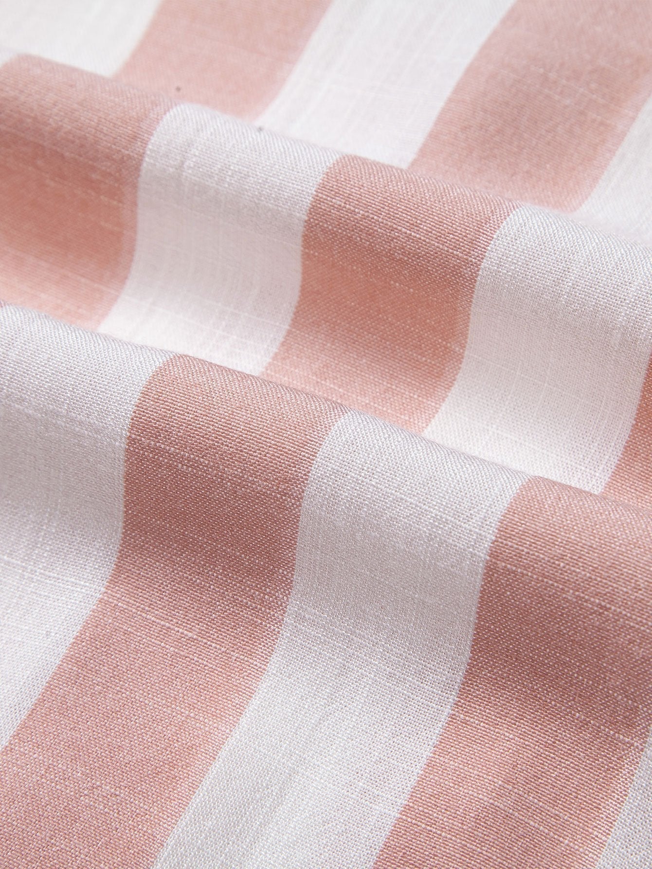 Striped Cuban Collar Shirt & Straight Leg Linen Pants