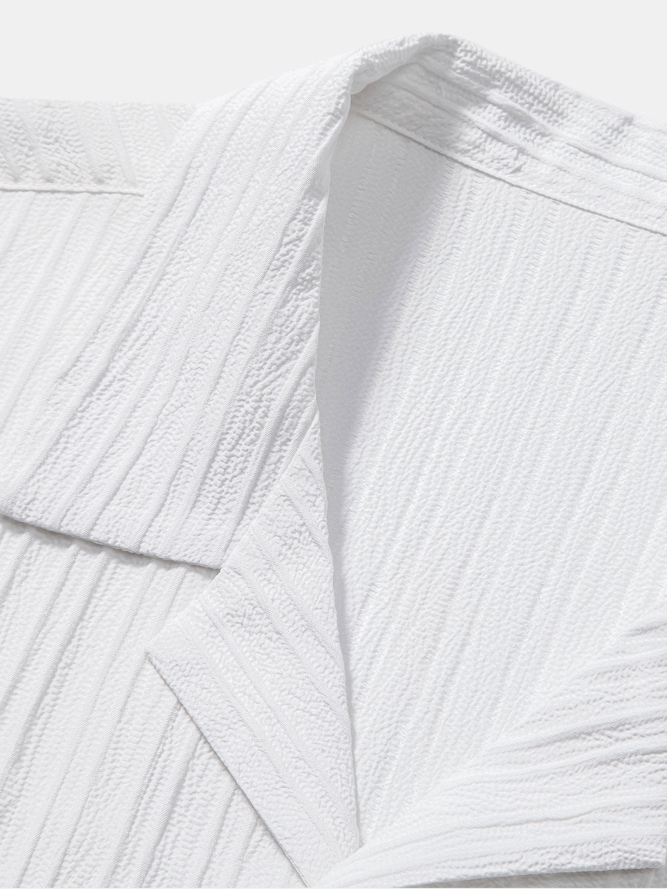 Striped Jacquard Cuban Collar Shirt & Straight Leg Pants