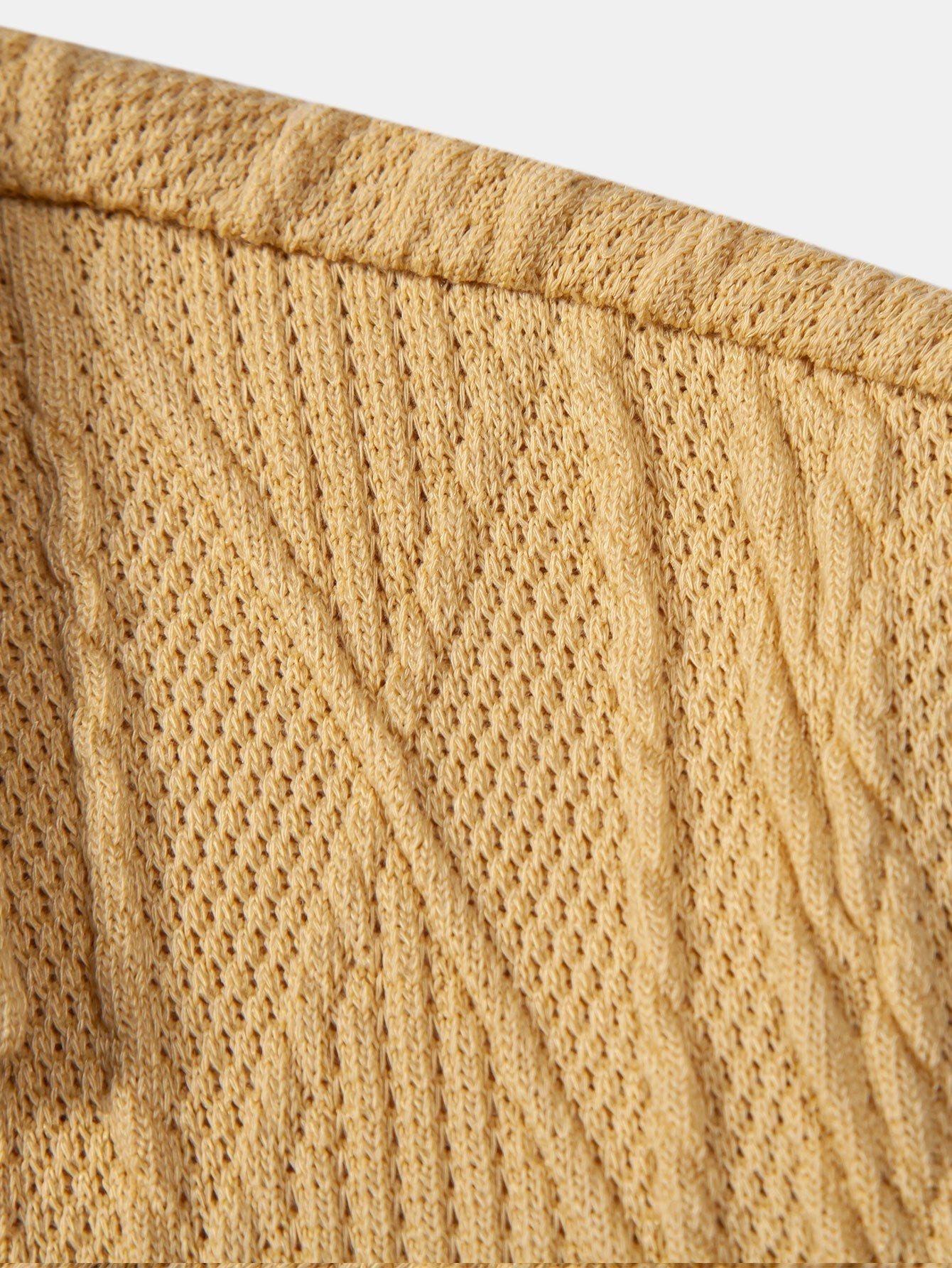 Knitted Geometric Textured Cuban Shirt & Man Mid Length Drawstring Swim Shorts