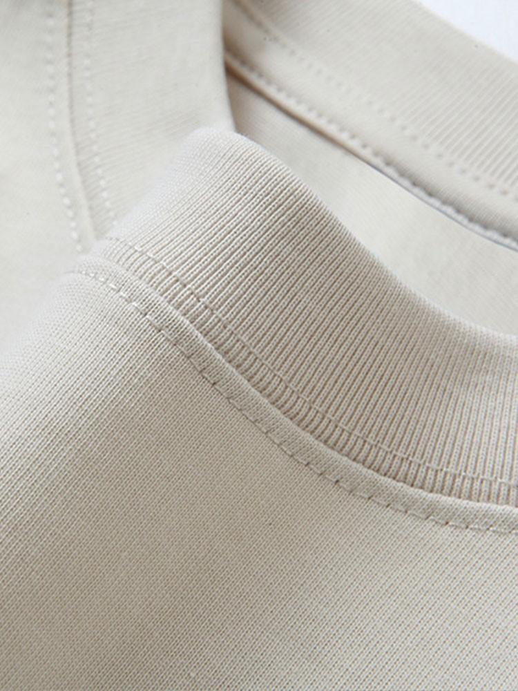 Florida Palm Tree Print Heavy Weight Oversize T-Shirt & Twill Jacquard Shorts