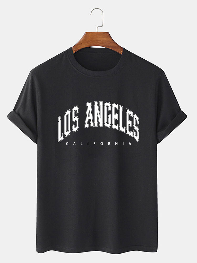 Los Angeles Print T-Shirt & Mid Length Shorts