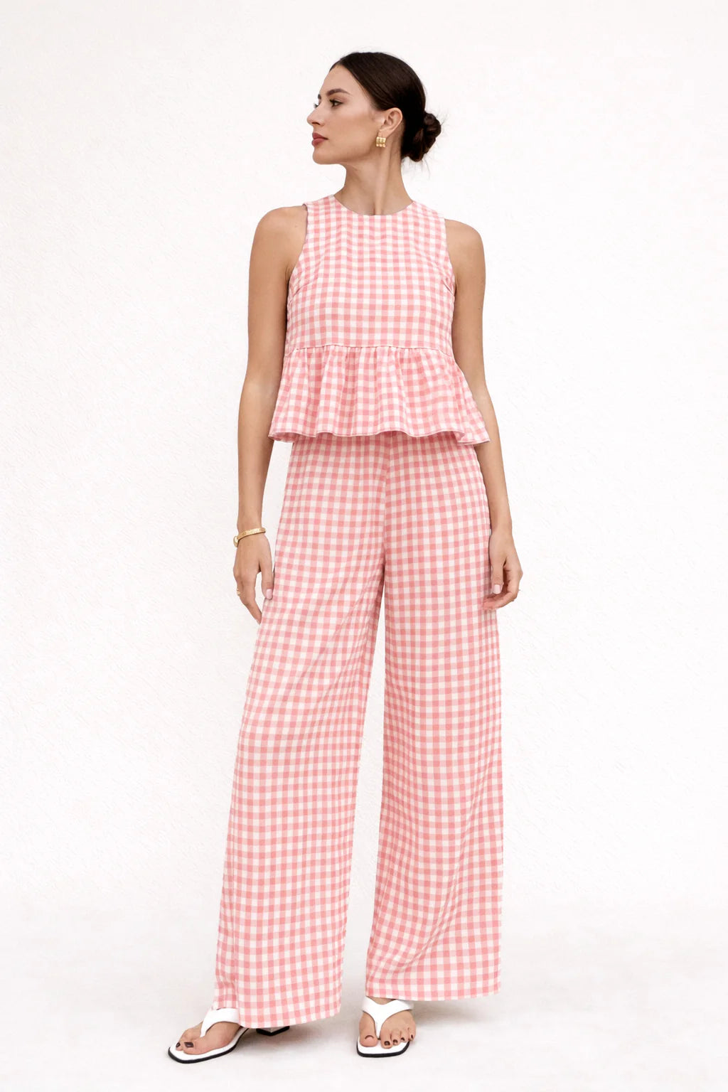 Ensemble 2 Pièces Vichy Sans Manches