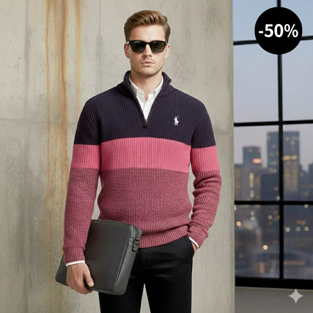 Rаⅼрh Ꮮаurеn - Pull à col montant demi-zippé