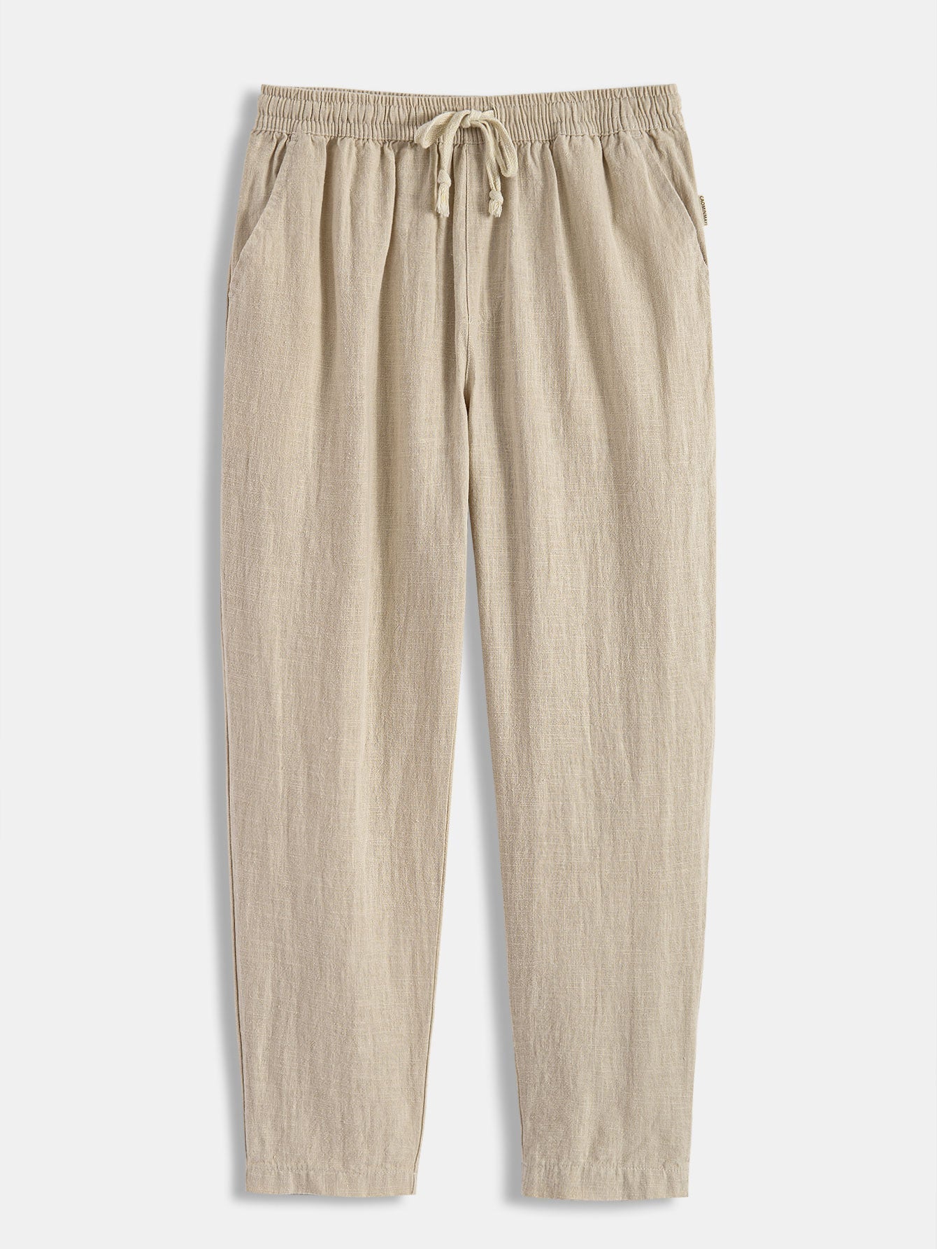 Short Sleeve Geometry Textured Cuban Shirt & Linen Cotton Blend Cropped Pants