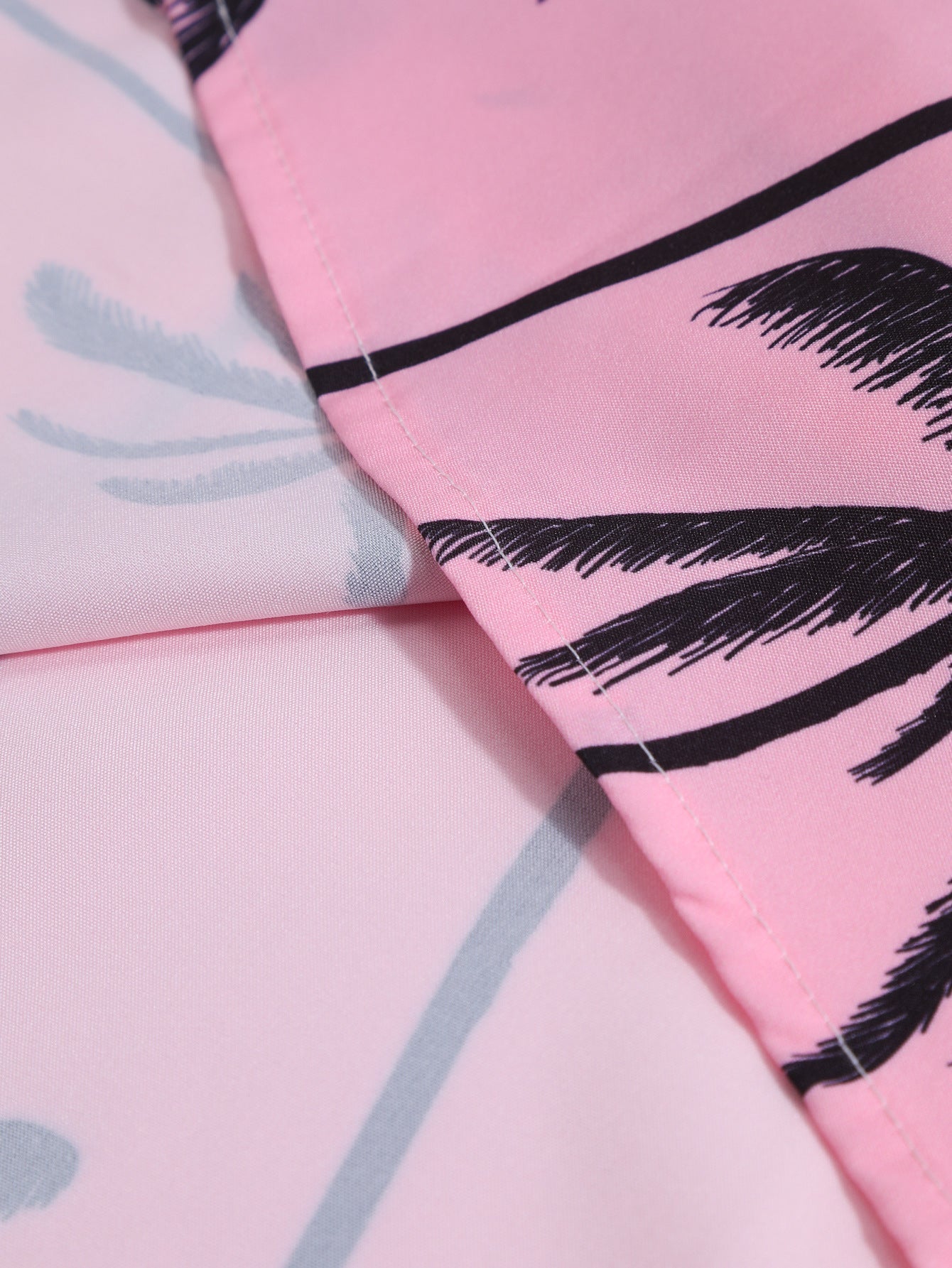 Palm Tree Print Button Up Shirt & Swim Shorts