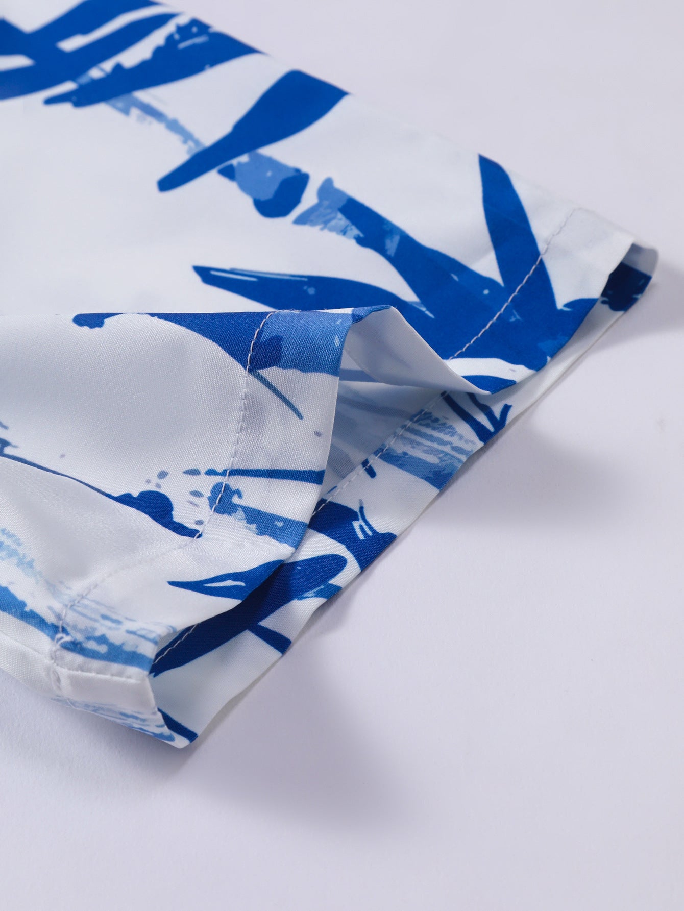 Oriental Ink Bamboo Print Button Up Shirt & Swim Shorts