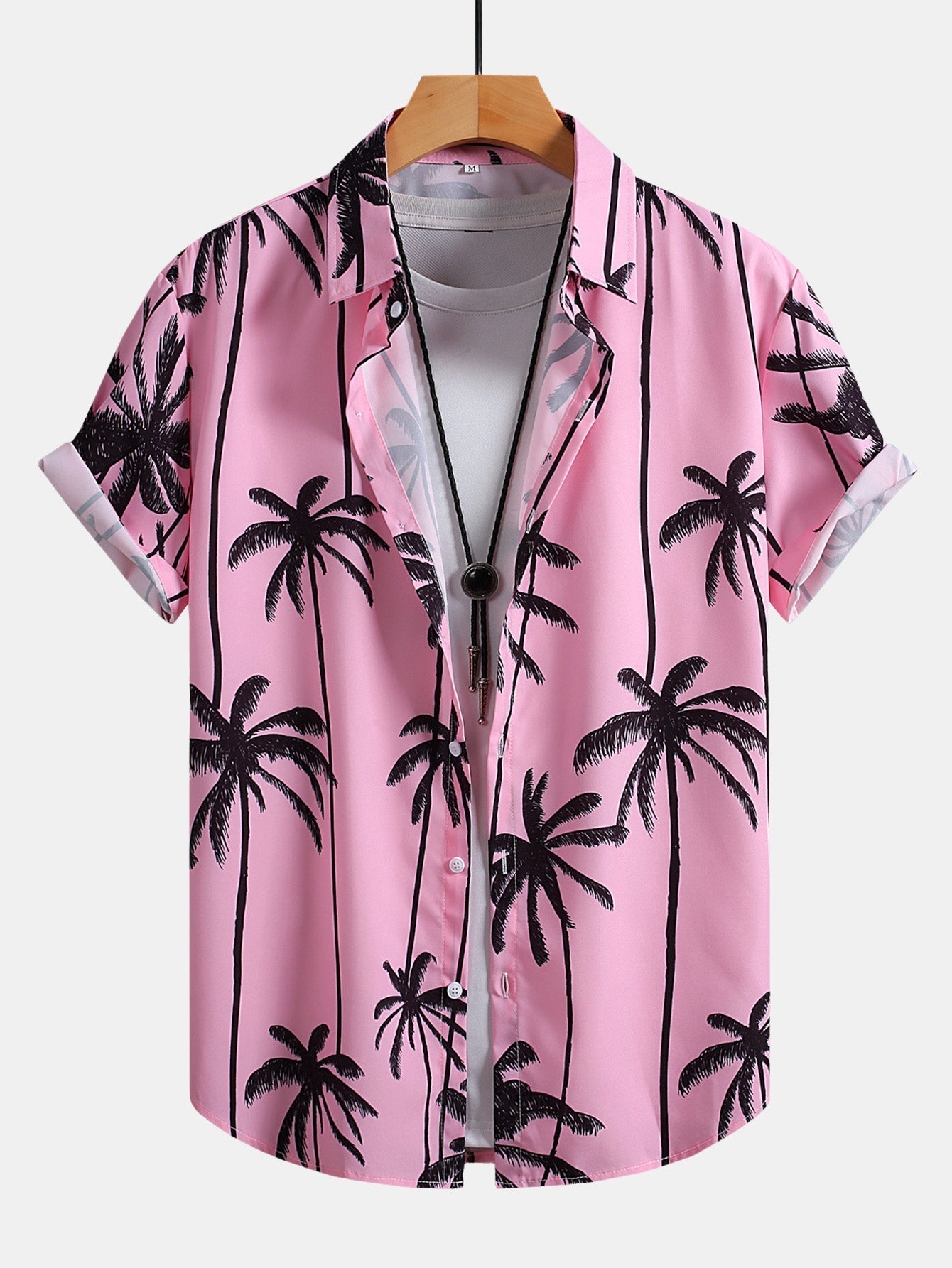 Palm Tree Print Button Up Shirt & Swim Shorts