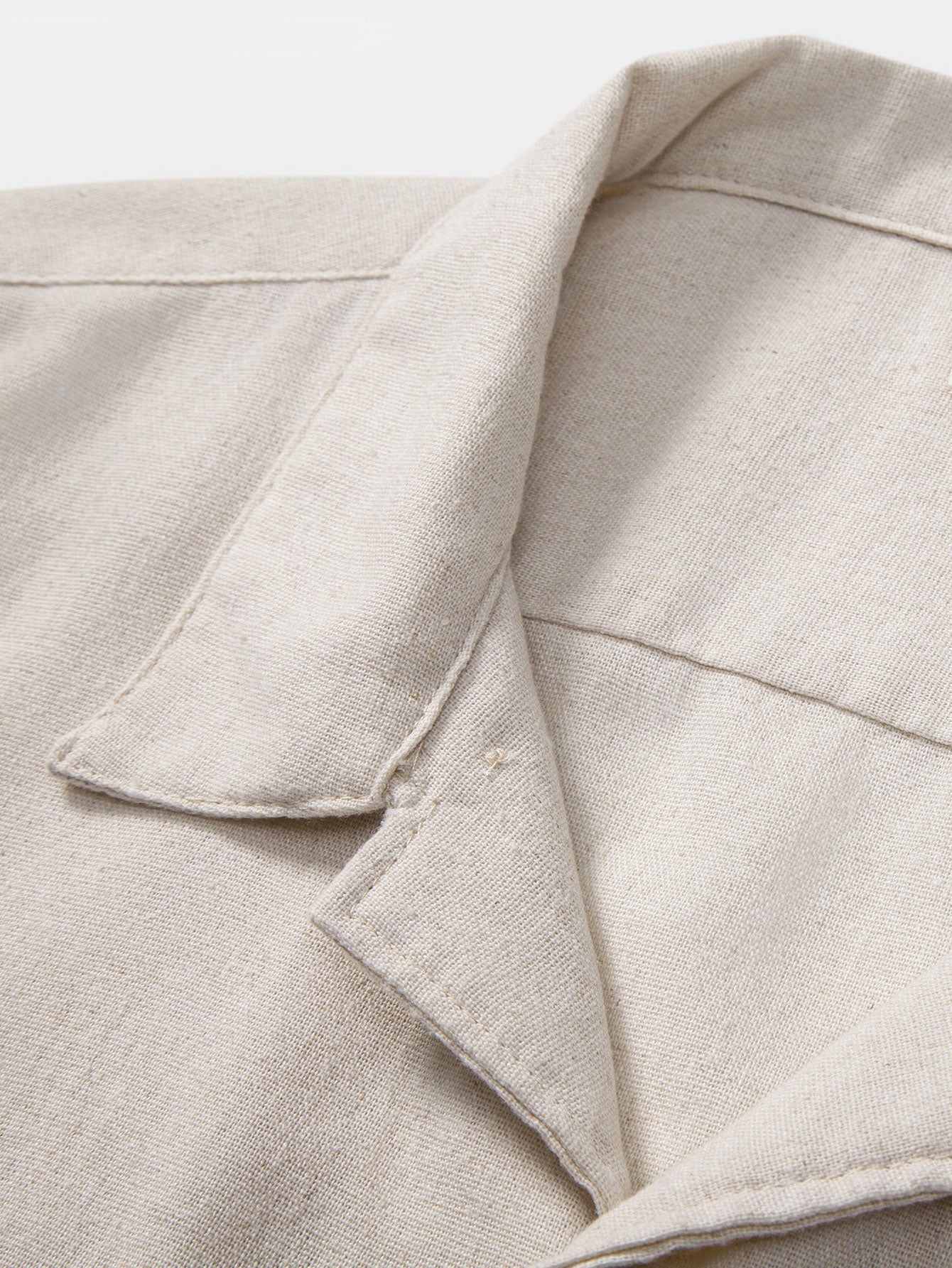 Linen Cuban Shirt With Pockets & Linen Drawstring Shorts