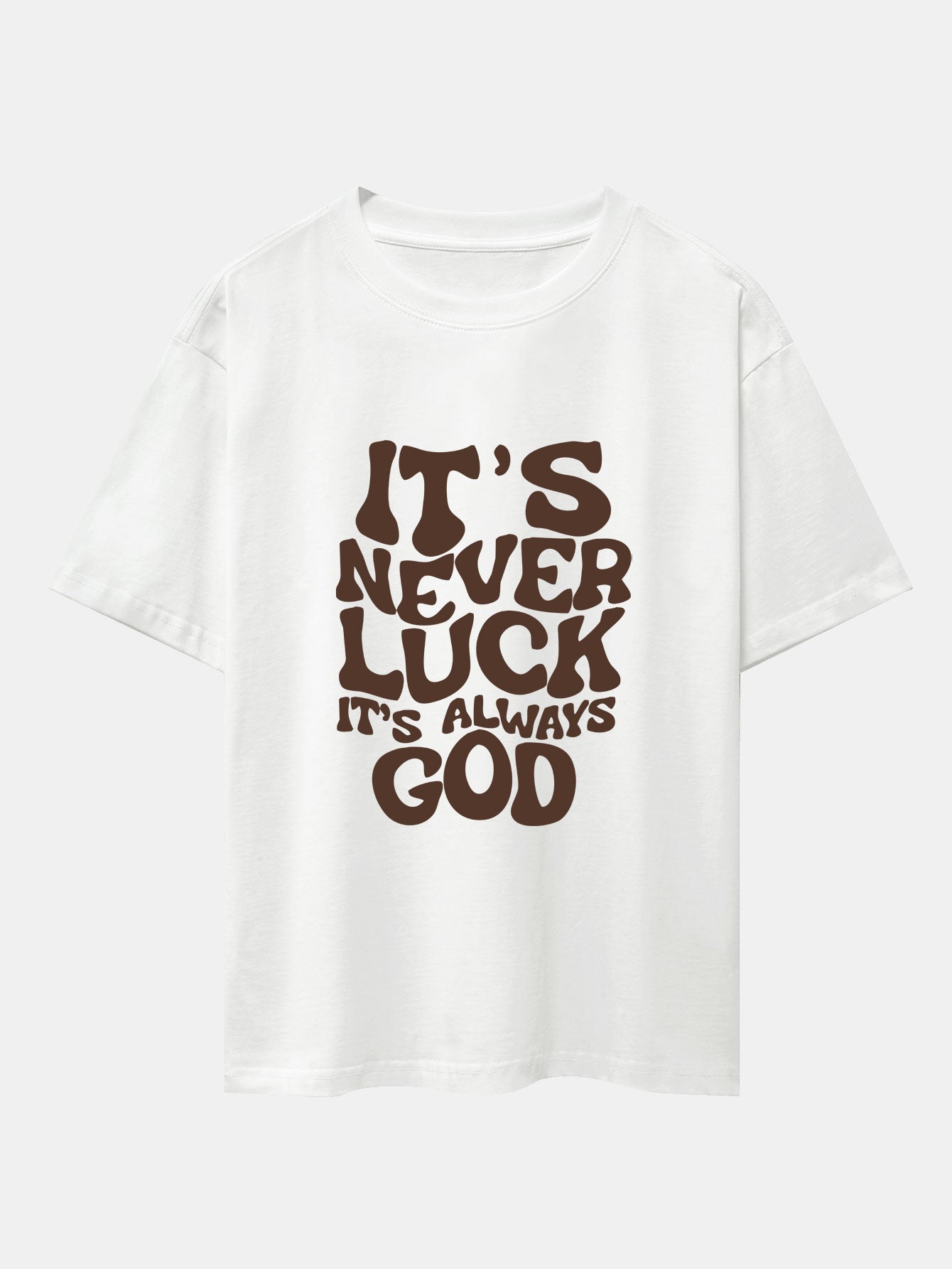 God Slogan Print Drop Shoulder Oversize T-Shirt  & Drawstring Corduroy Shorts