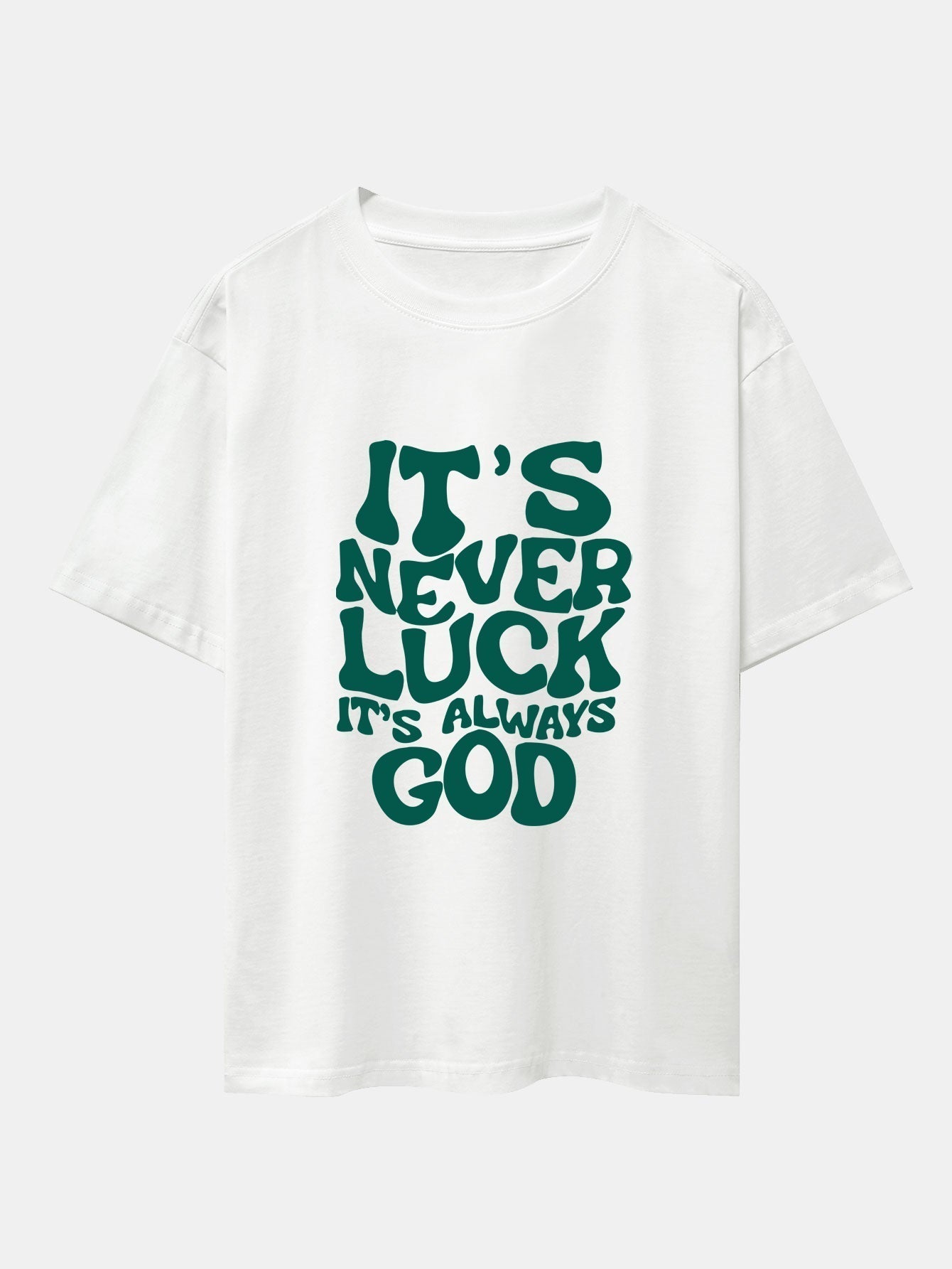 God Slogan Print Drop Shoulder Oversize T-Shirt & Drawstring Corduroy Shorts