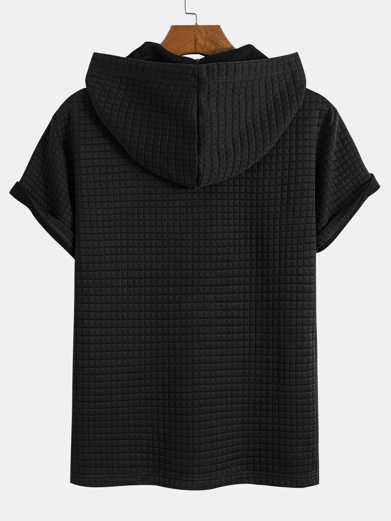 Kangaroo Pocket Waffle Hooded T-Shirt & Shorts