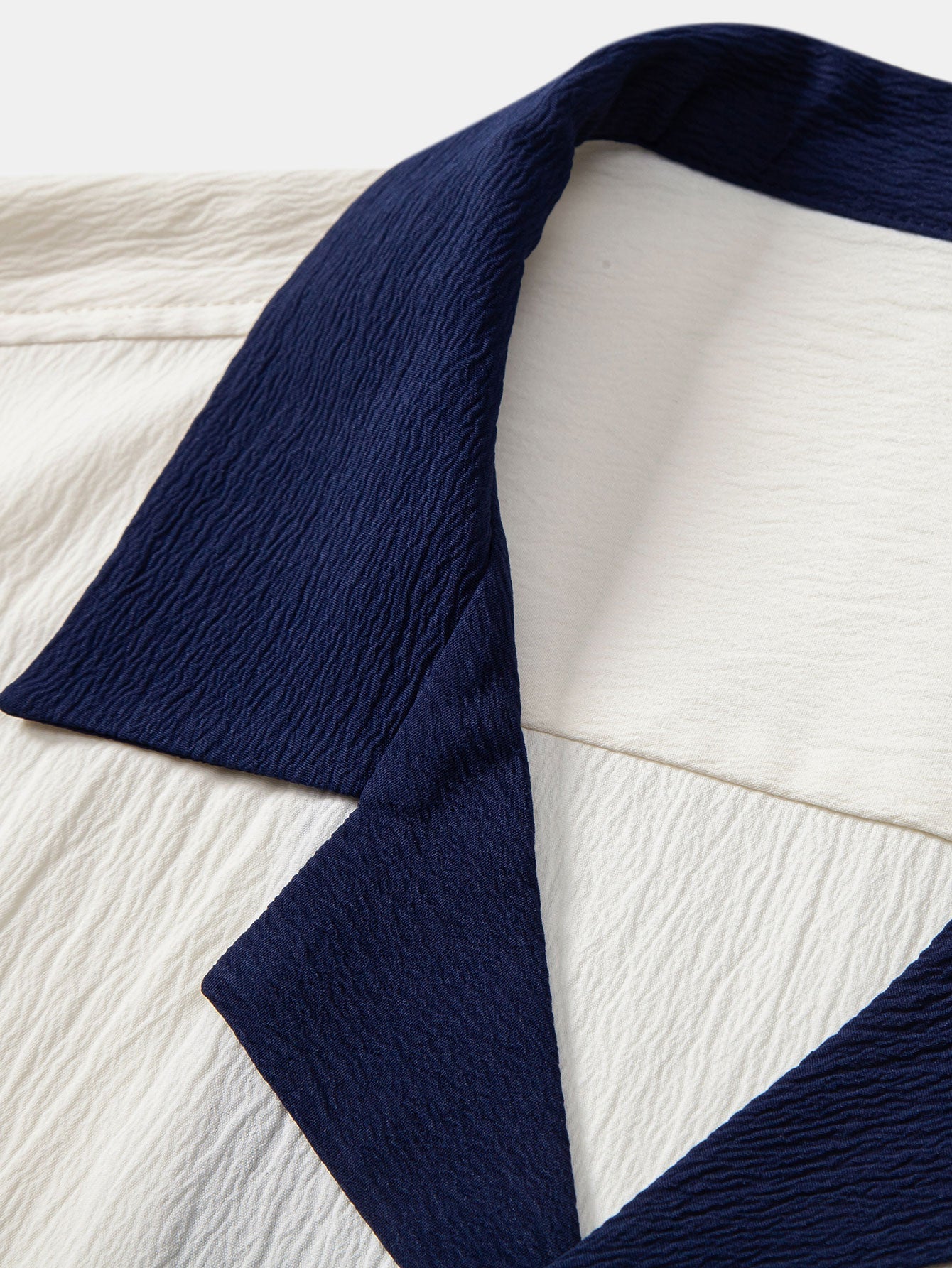 Textured Contrast Cuban Shirt & Straight Leg Pants