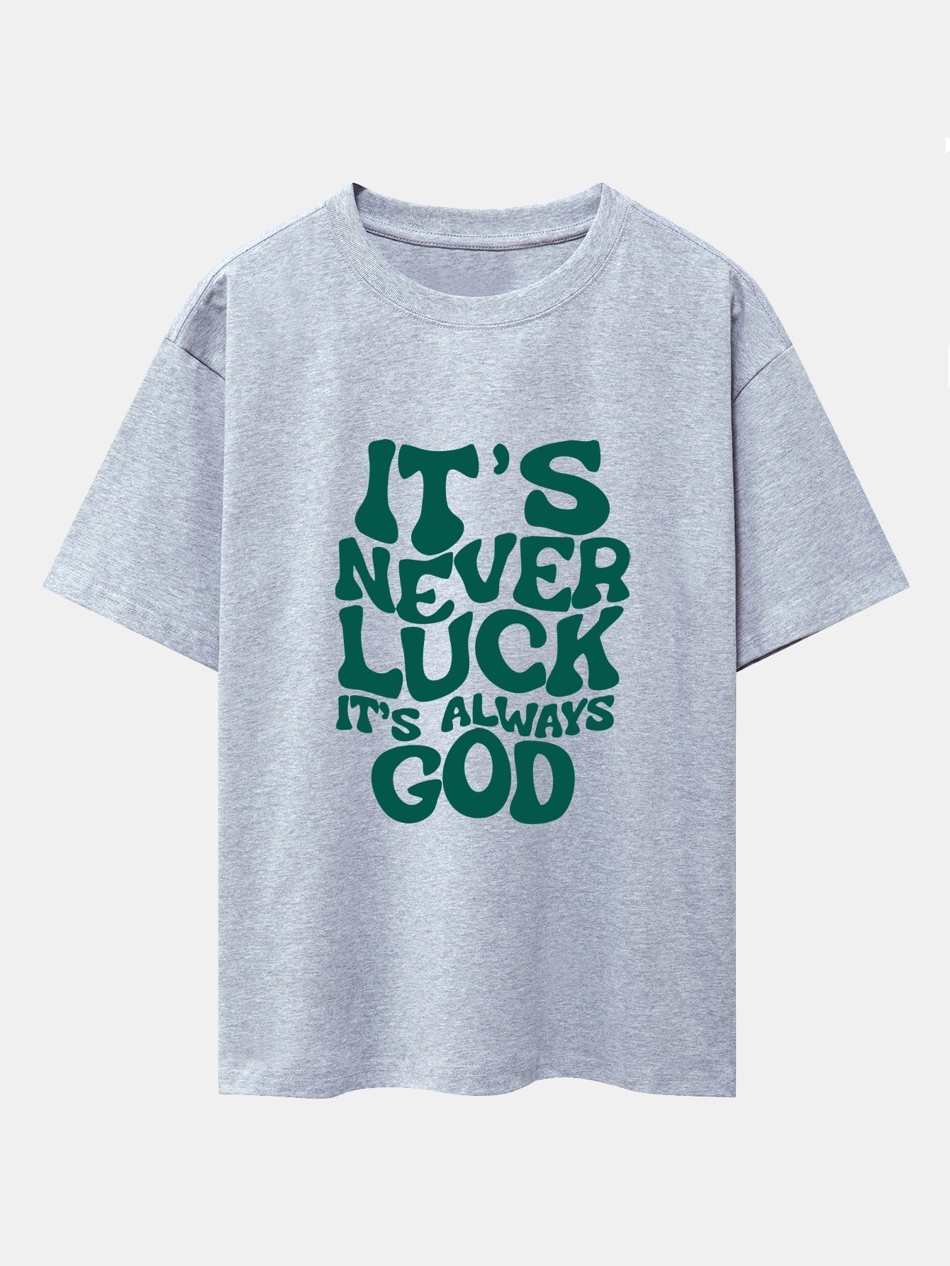God Slogan Print Drop Shoulder Oversize T-Shirt & Drawstring Corduroy Shorts