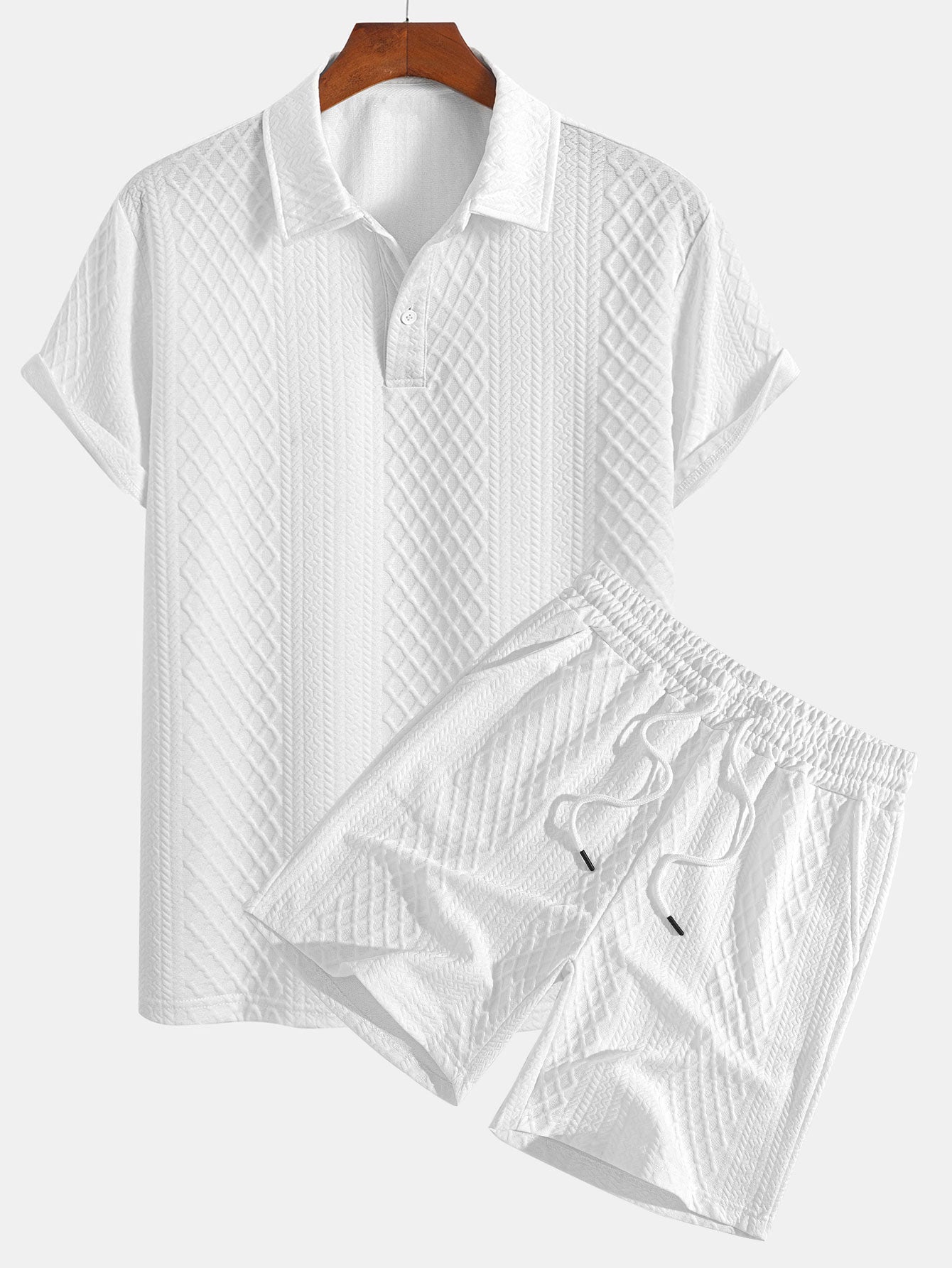 Geometric Diamond Jacquard Polo & Shorts