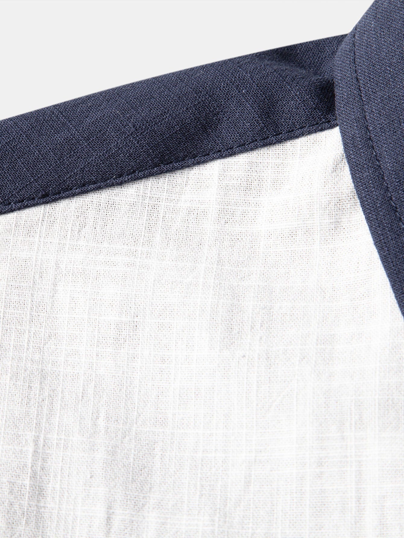 Linen Look Contrast Button Up Shirt & Straight Leg Linen Pants