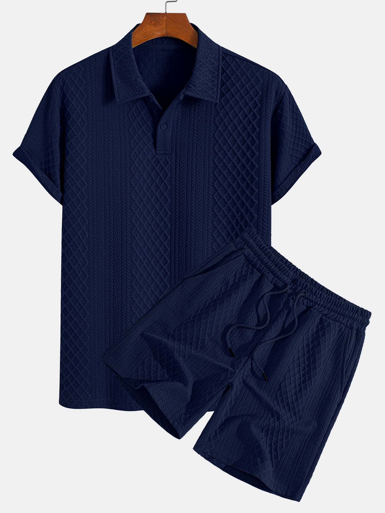Geometric Diamond Jacquard Polo & Shorts
