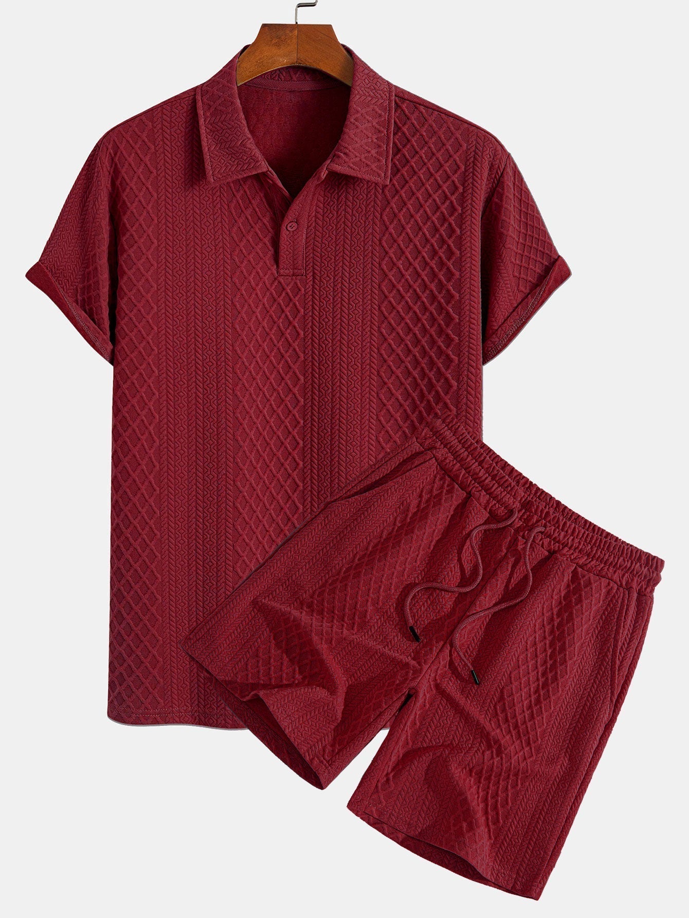 Geometric Diamond Jacquard Polo & Shorts
