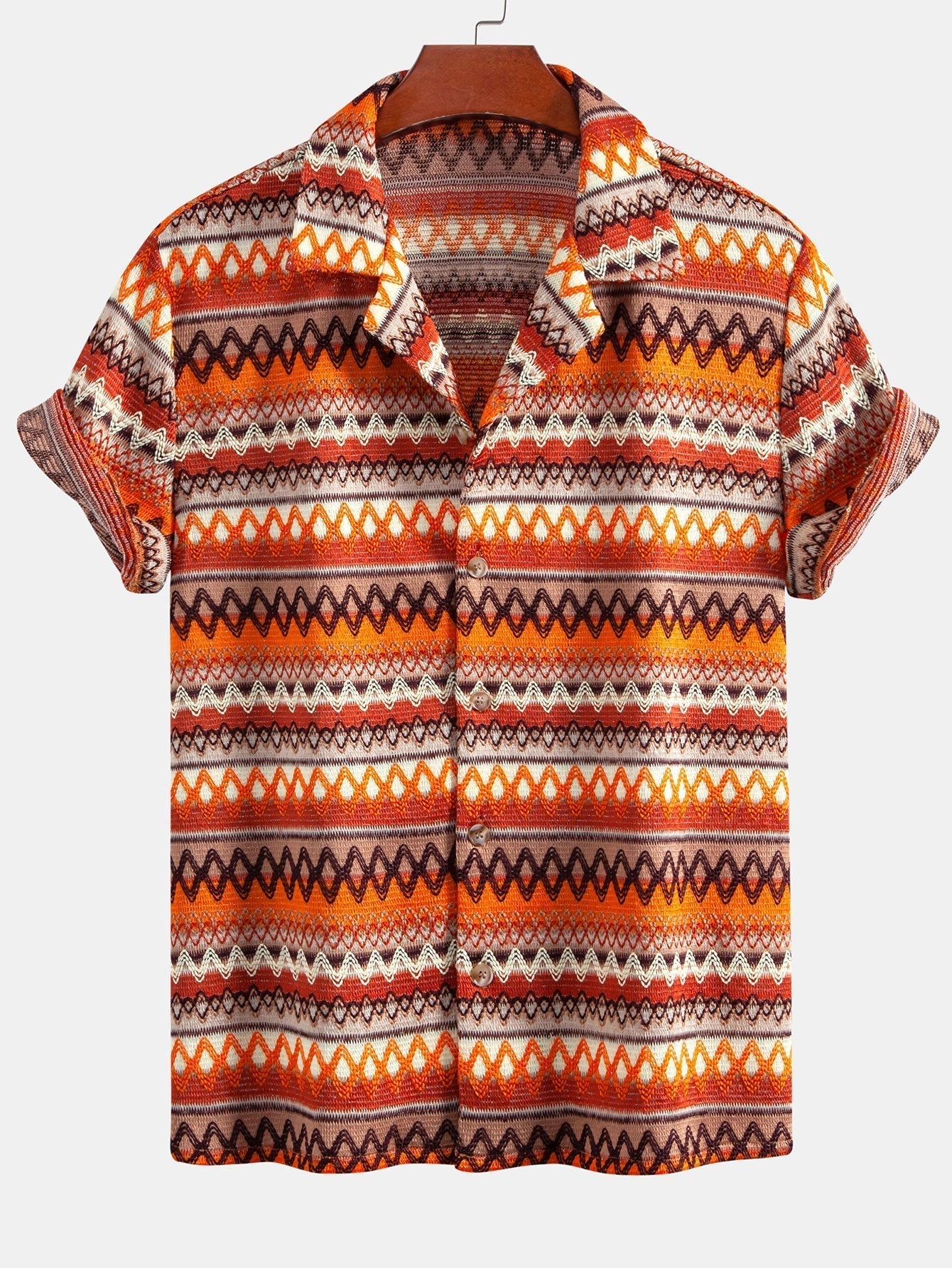 Geometric Cuban Shirt & Straight Leg Linen Pants