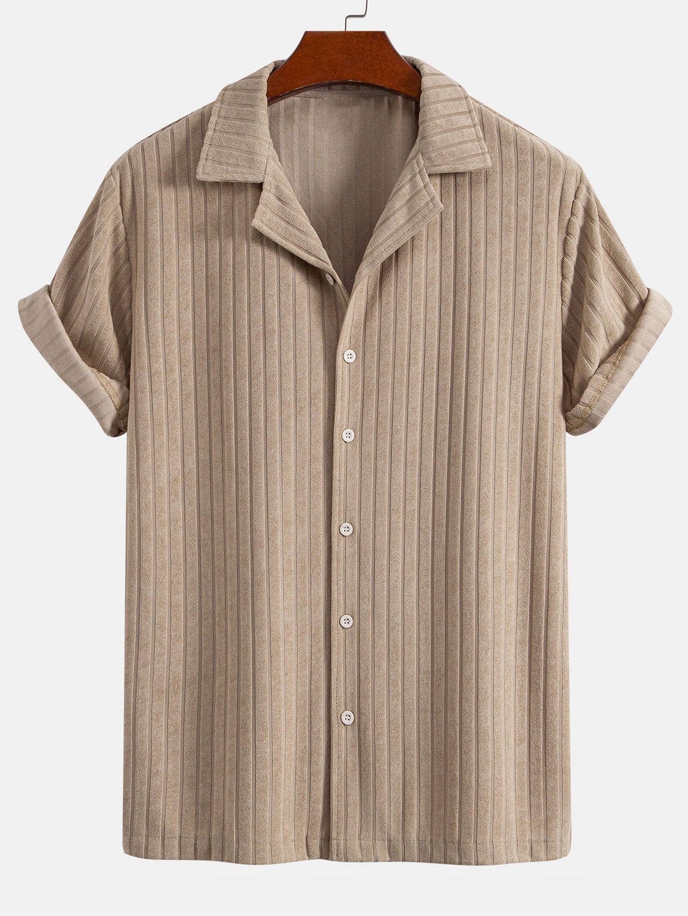 Striped Terry Cuban Shirt & Striped Terry Cuban Shorts