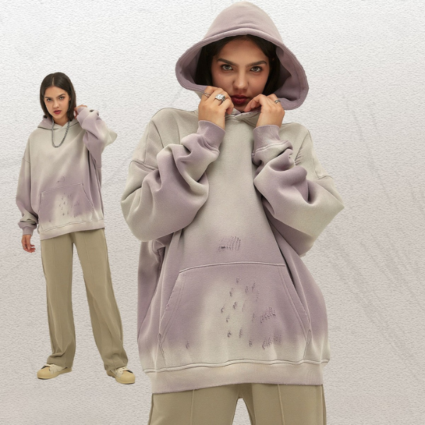 Luster® Unisex Distressed Hoodie