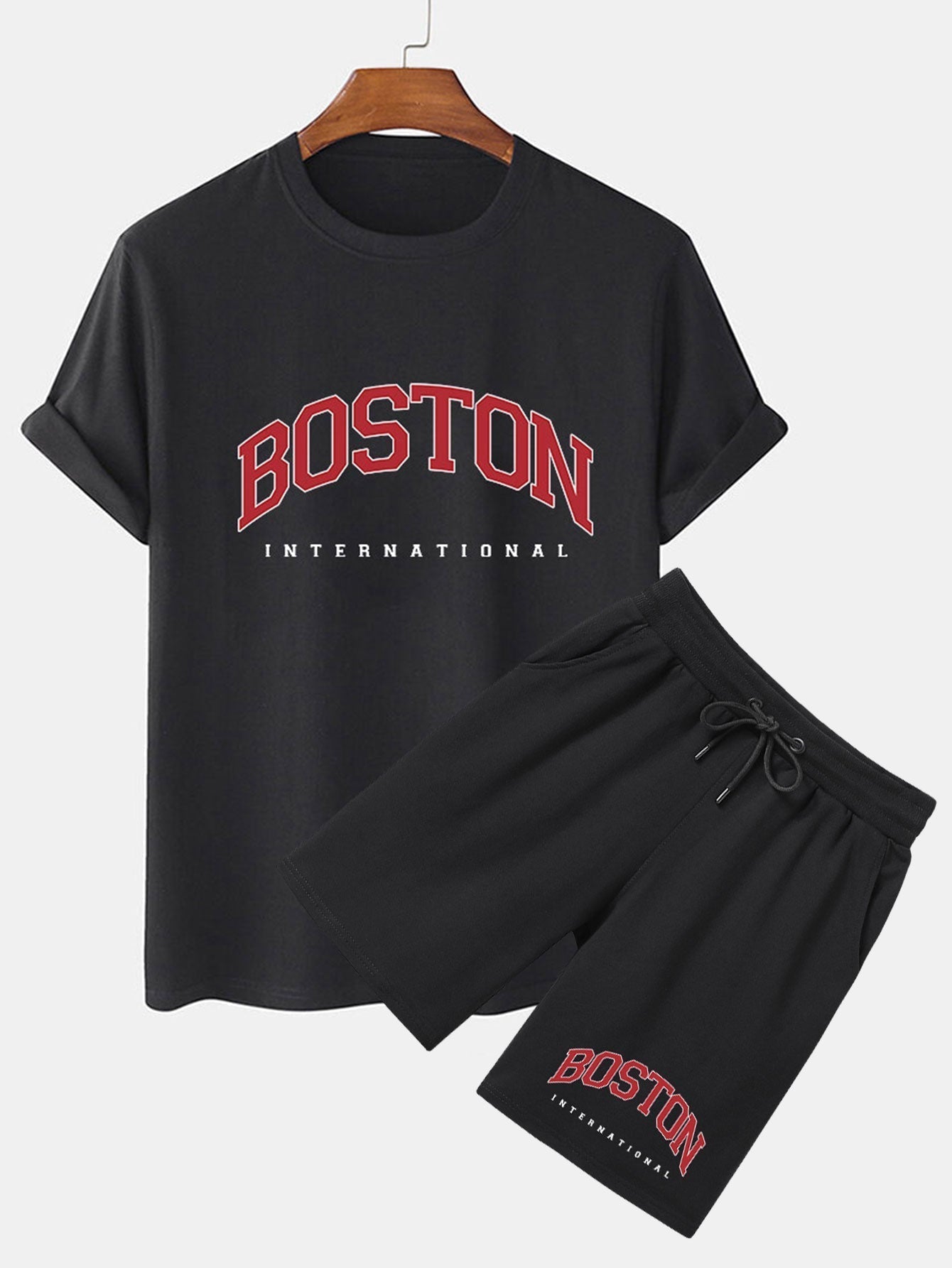 Boston Print T-Shirt & Shorts