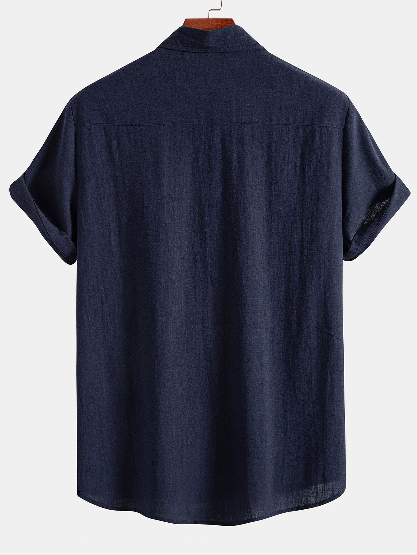 Linen Look Contrast Button Up Shirt & Straight Leg Linen Pants