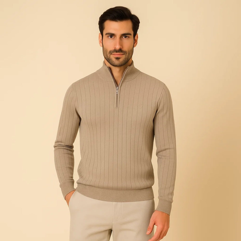 Pull Verri pour homme, col montant et fermeture éclair