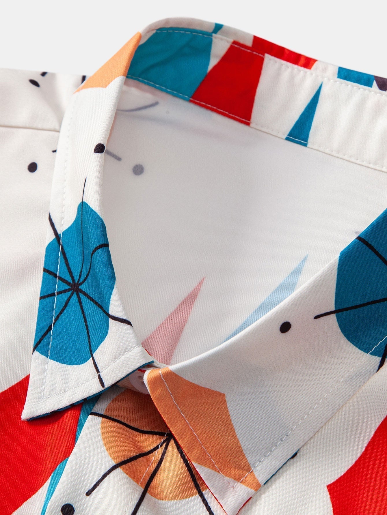 Atomic Geometric Print Button Up Shirt & Swim Shorts