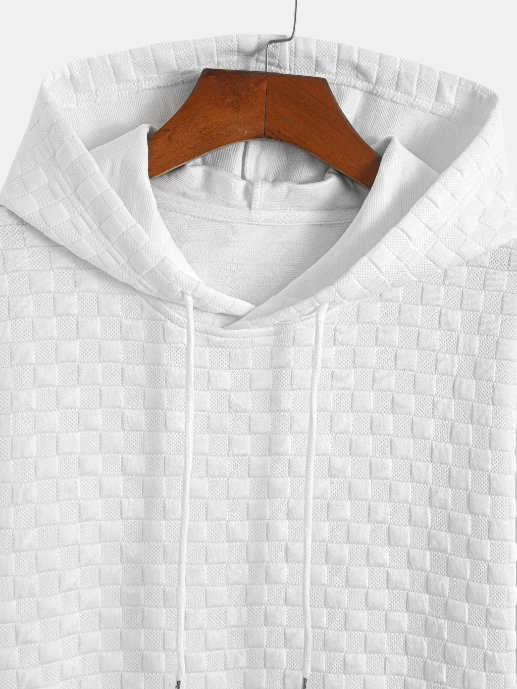 Checkerboard Jacquard  Arc Hem Hooded T-Shirt & Checkerboard Jacquard Shorts