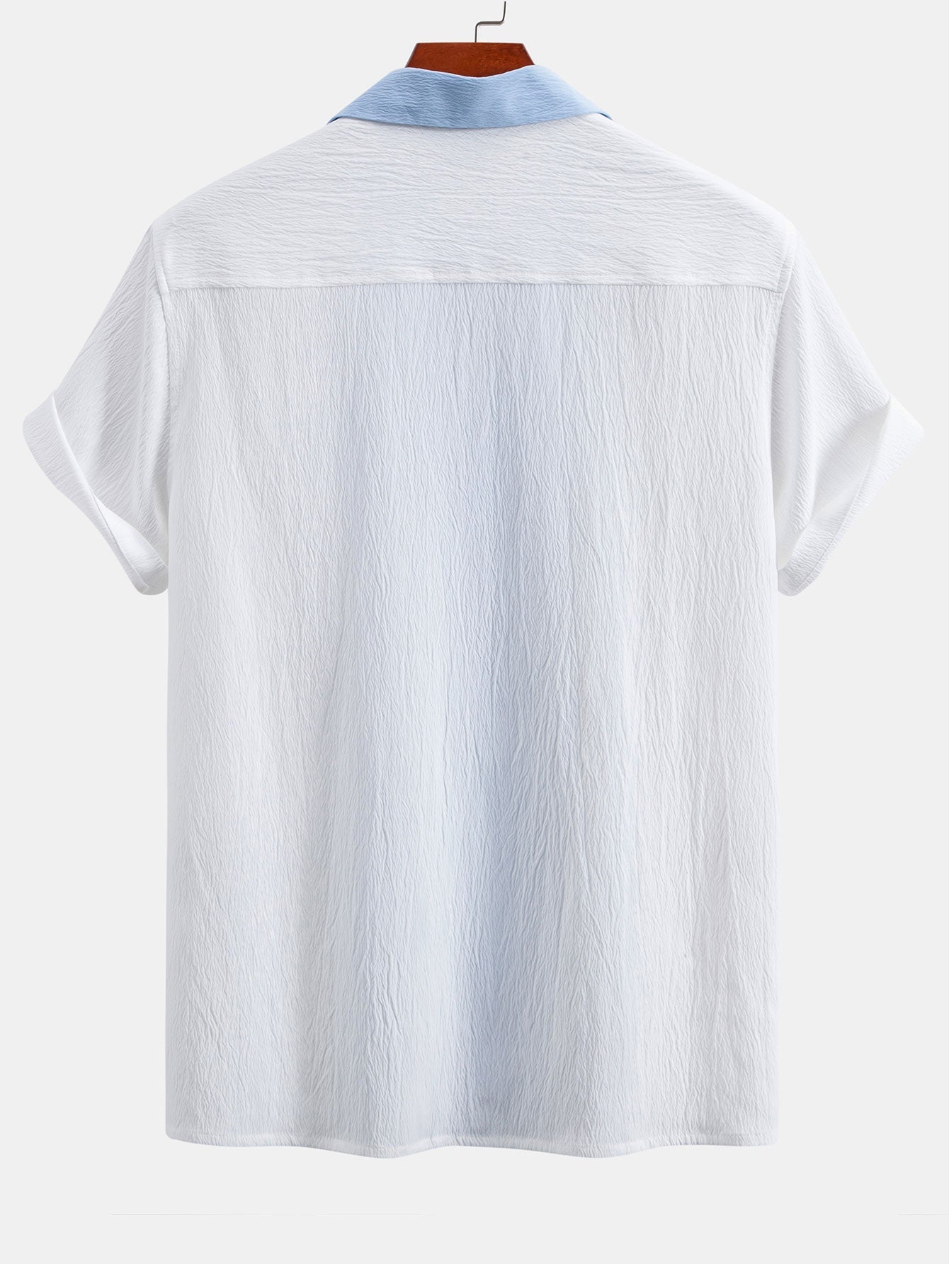 Textured Contrast Cuban Shirt & Straight Leg Pants